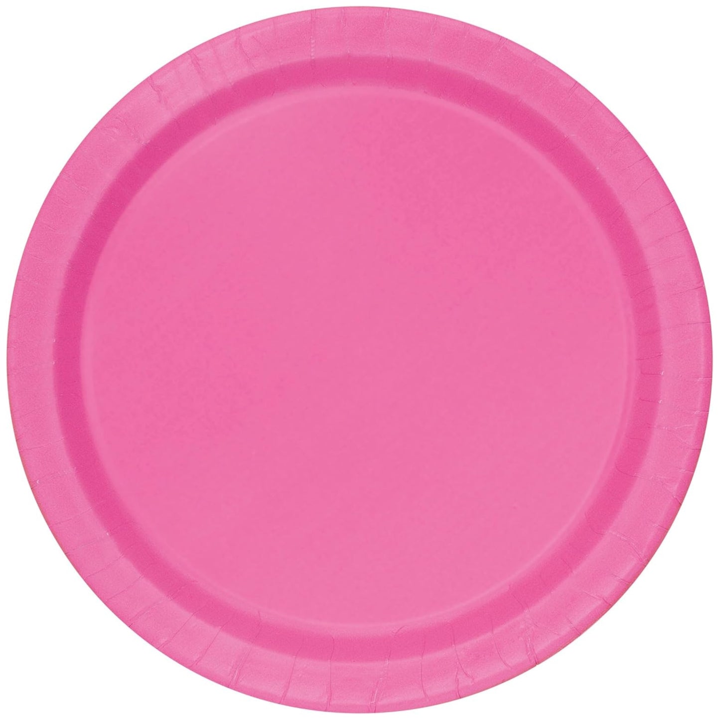 HOT PINK ROUND PAPER PLATES (23cm - 16 PACK)