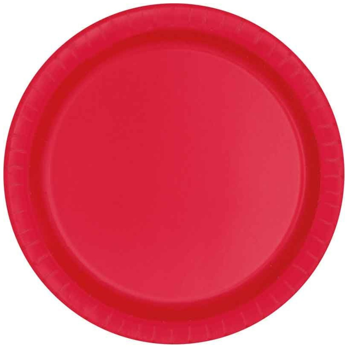 RUBY RED ROUND PAPER PLATES (22cm - 16 PACK)