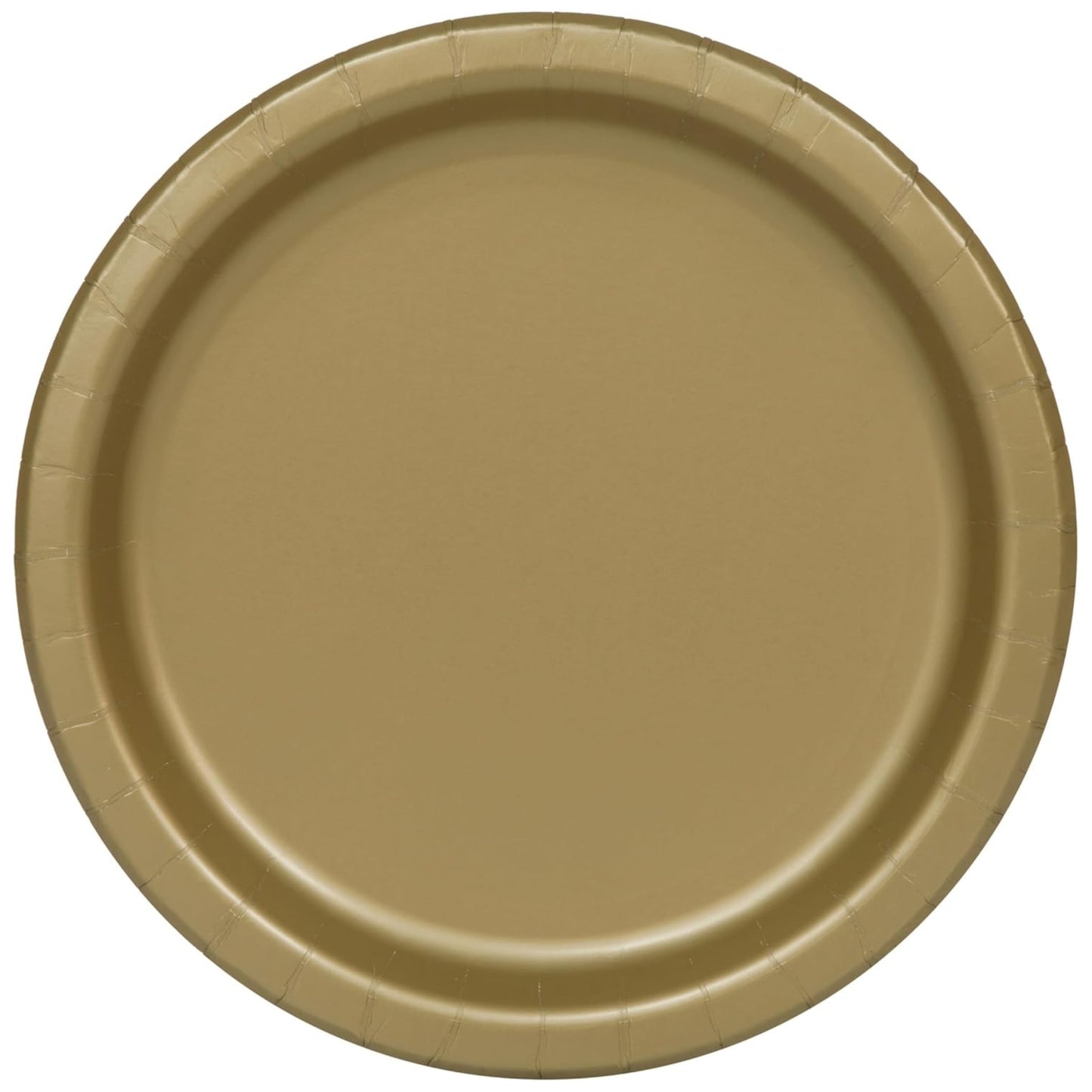 GLEAMING GOLD ROUND PAPER PLATES (23cm - 16 PACK)