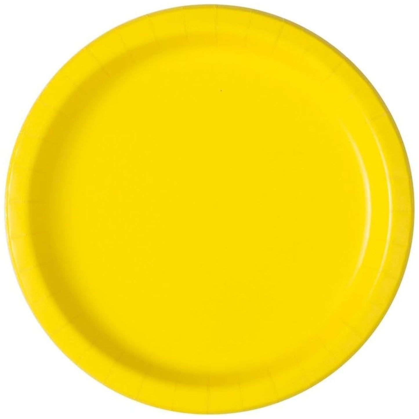 NEON YELLOW ROUND PAPER PLATES (23cm - 16 PACK)