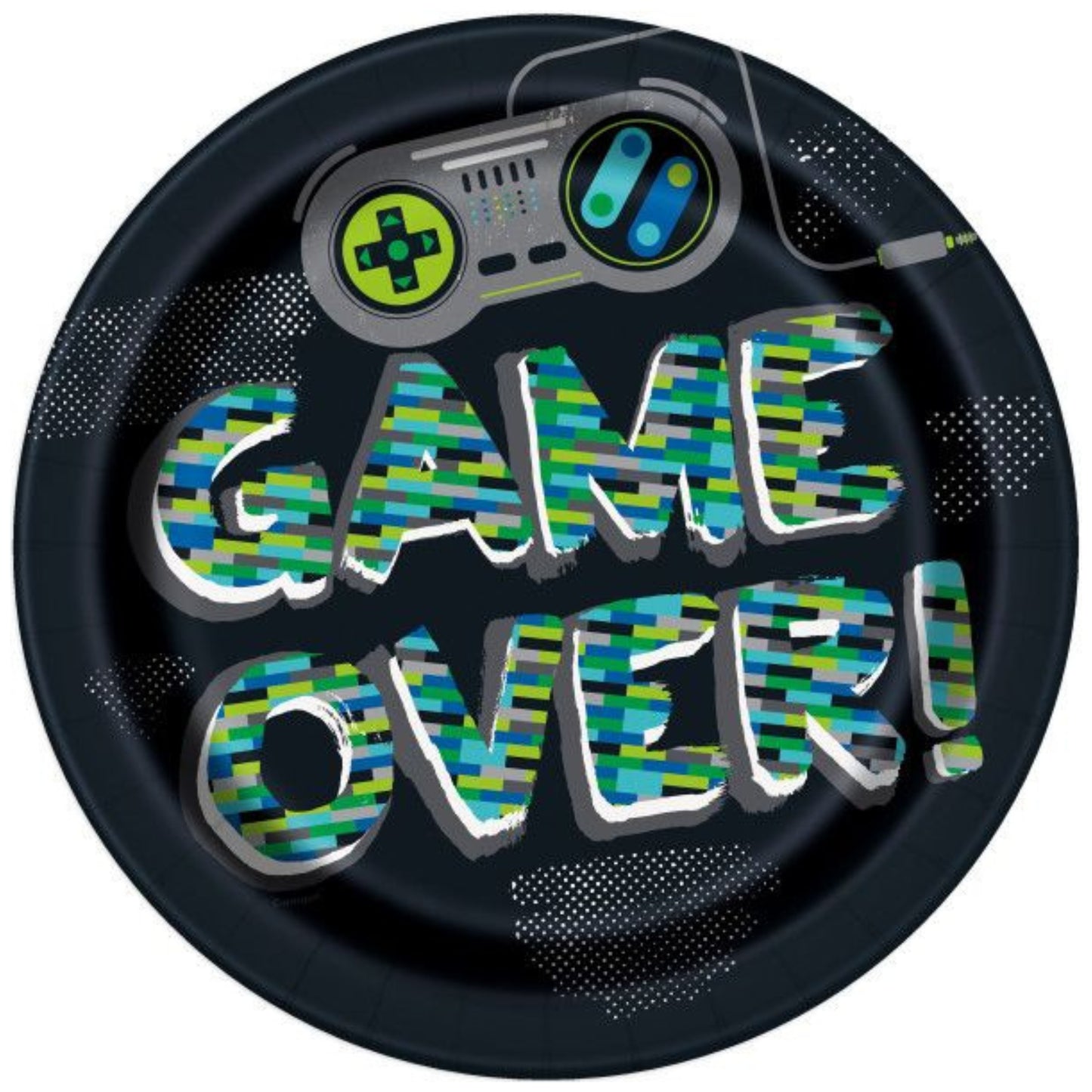 GAMER BIRTHDAY PLATES (22cm - 8 PACK)
