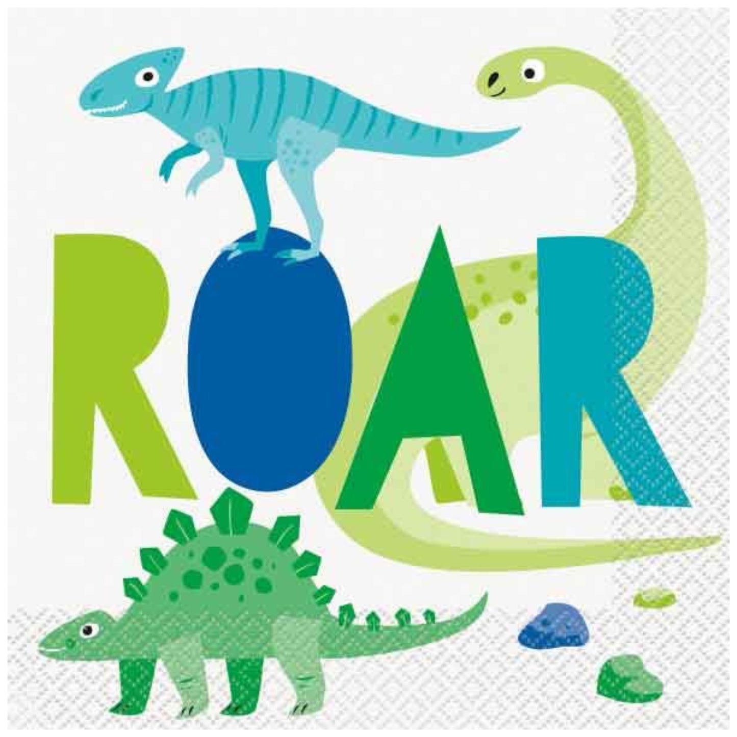 BLUE & GREEN DINOSAUR NAPKINS (16 PACK)