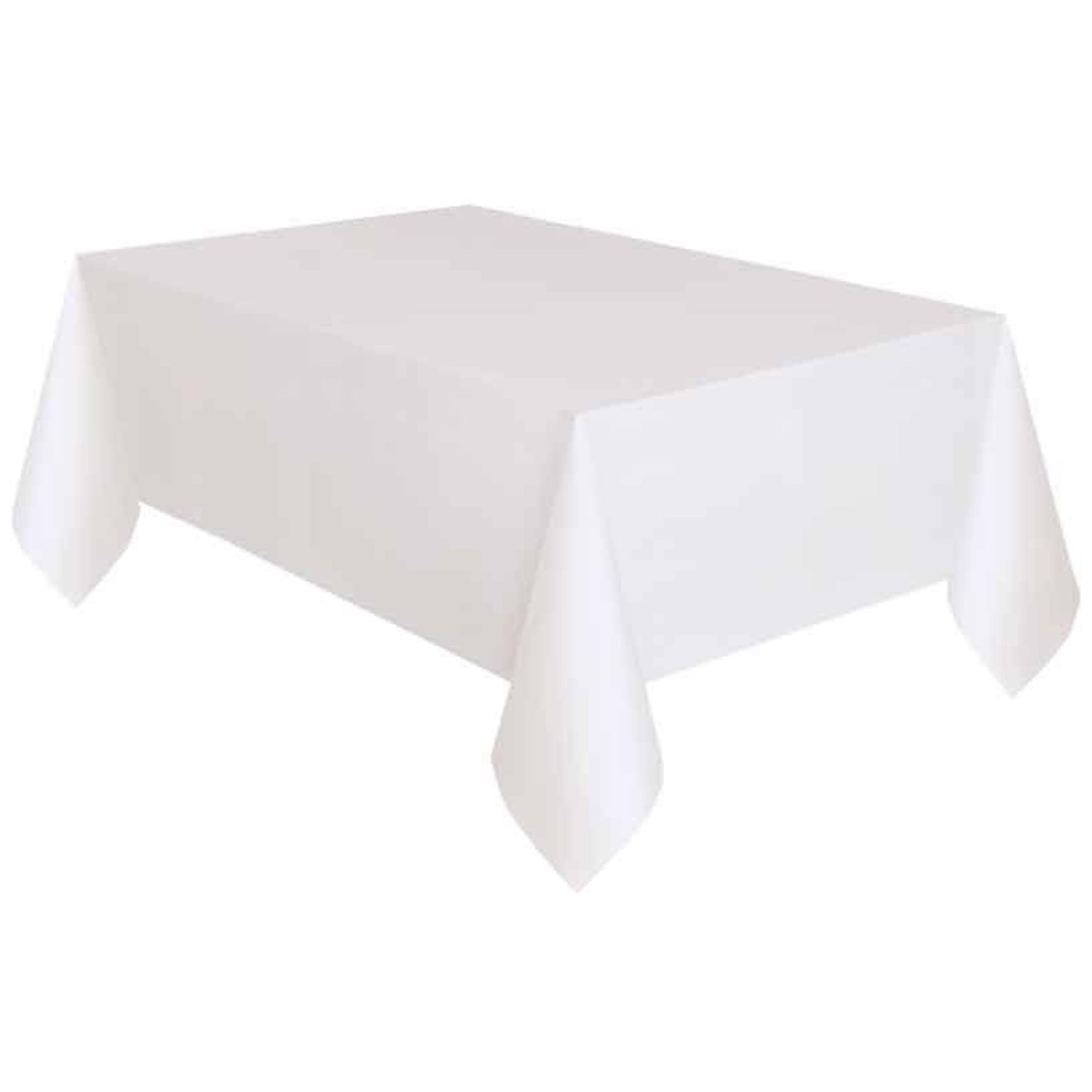 BRIGHT WHITE PLASTIC TABLE COVER (1.37m x 2.74m)