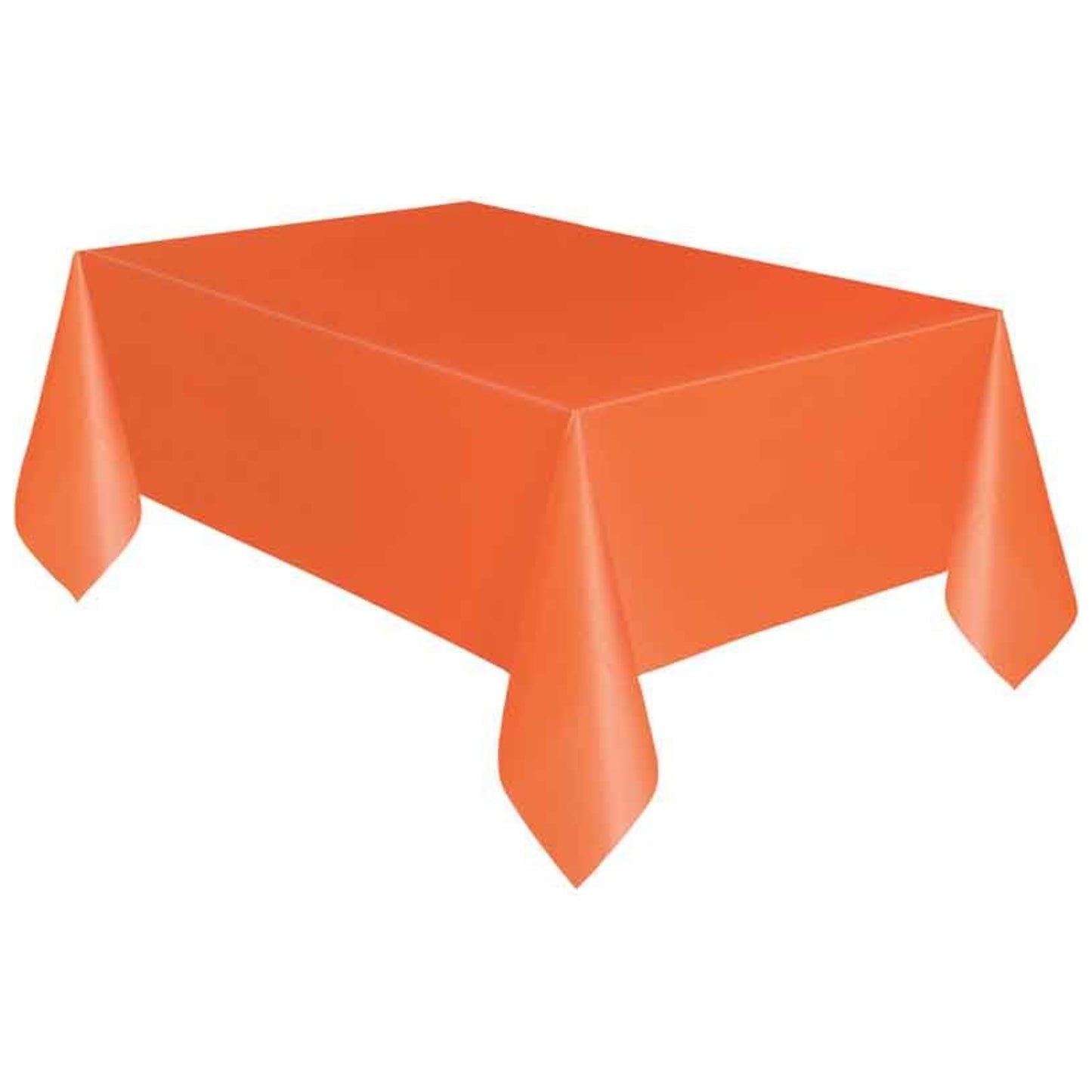 PUMPKIN ORANGE PLASTIC TABLE COVER (1.37m x 2.74m)