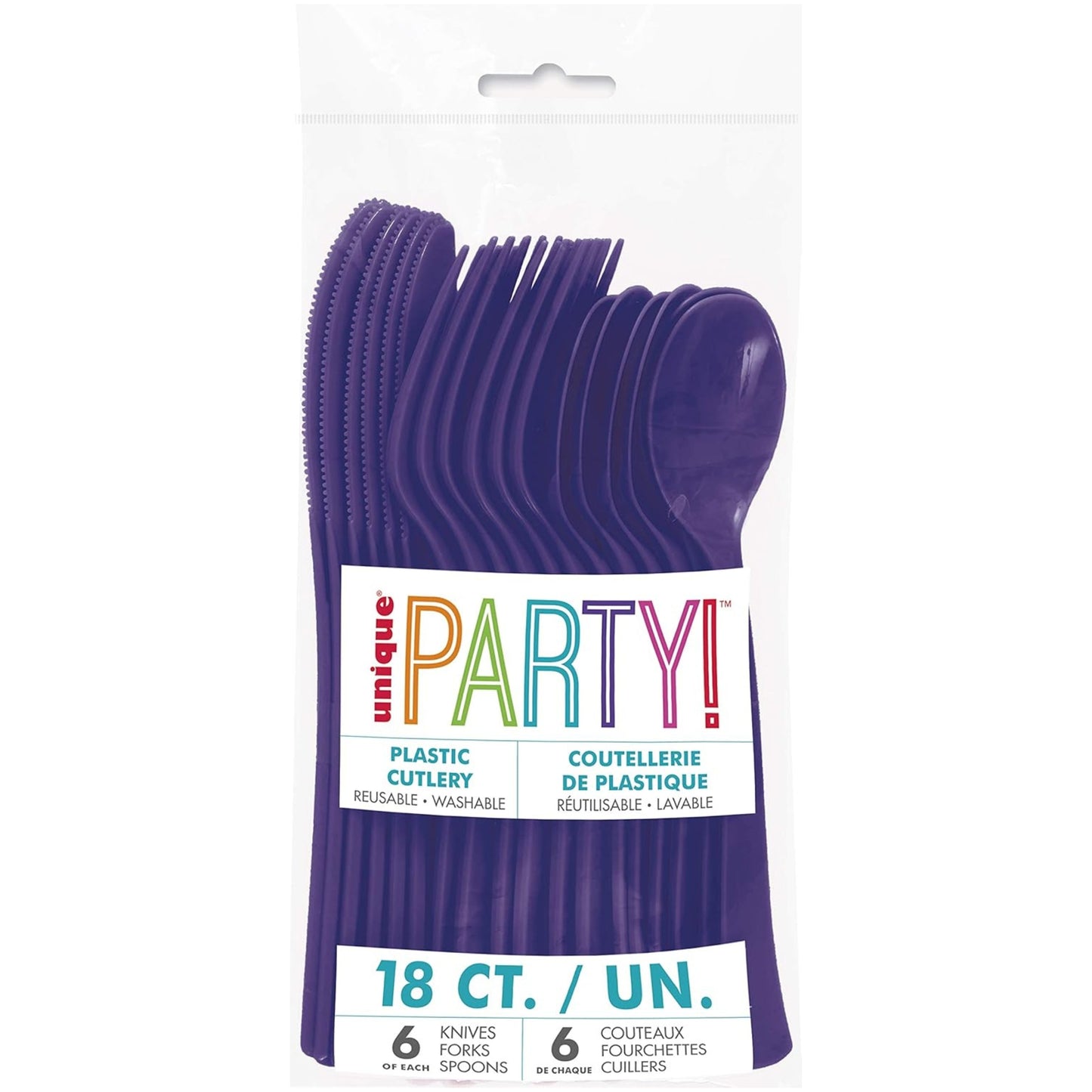 DEEP PURPLE PLASTIC CUTLERY (18 PACK)