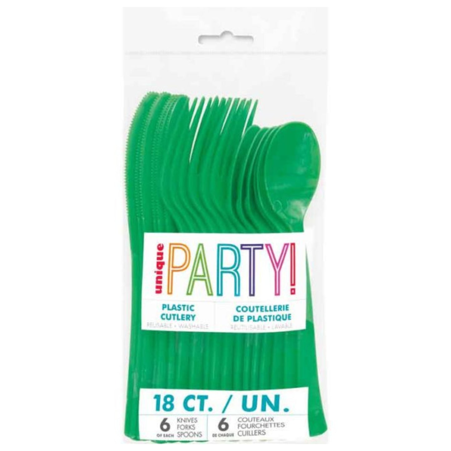 EMERALD GREEN PLASTIC CUTLERY (18 PACK)