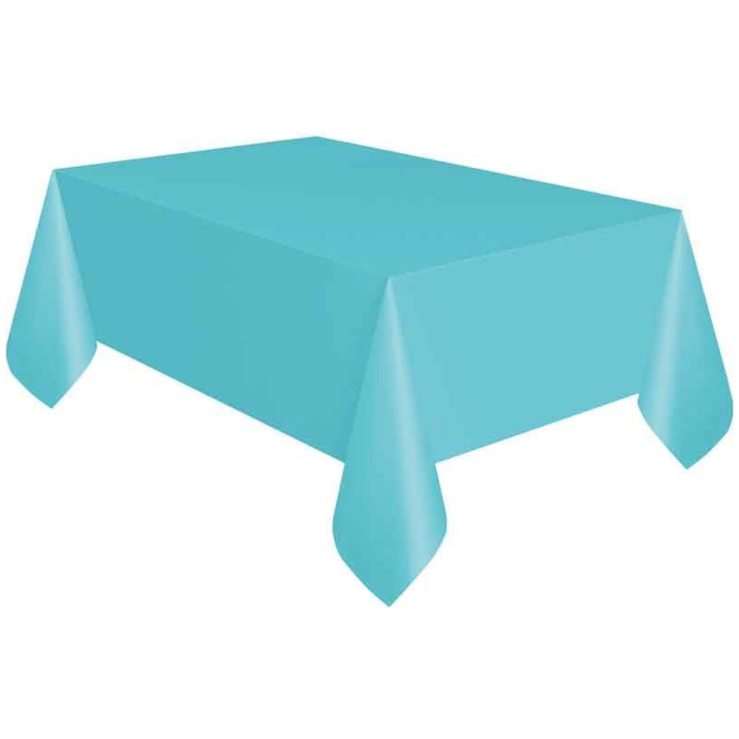 TERRIFIC TEAL PLASTIC TABLE COVER (1.37m x 2.74m)