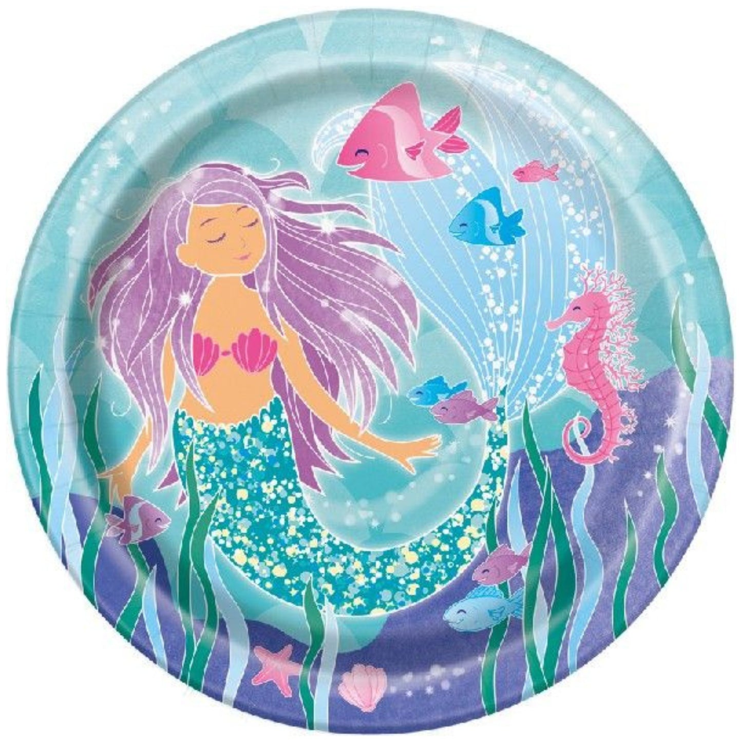 MERMAID PAPER PLATES (22cm - 8 PACK)