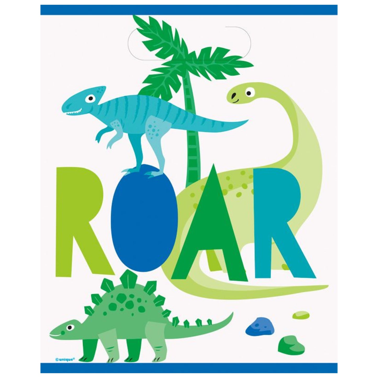 BLUE & GREEN DINOSAUR PARTY BAGS (8 PACK)