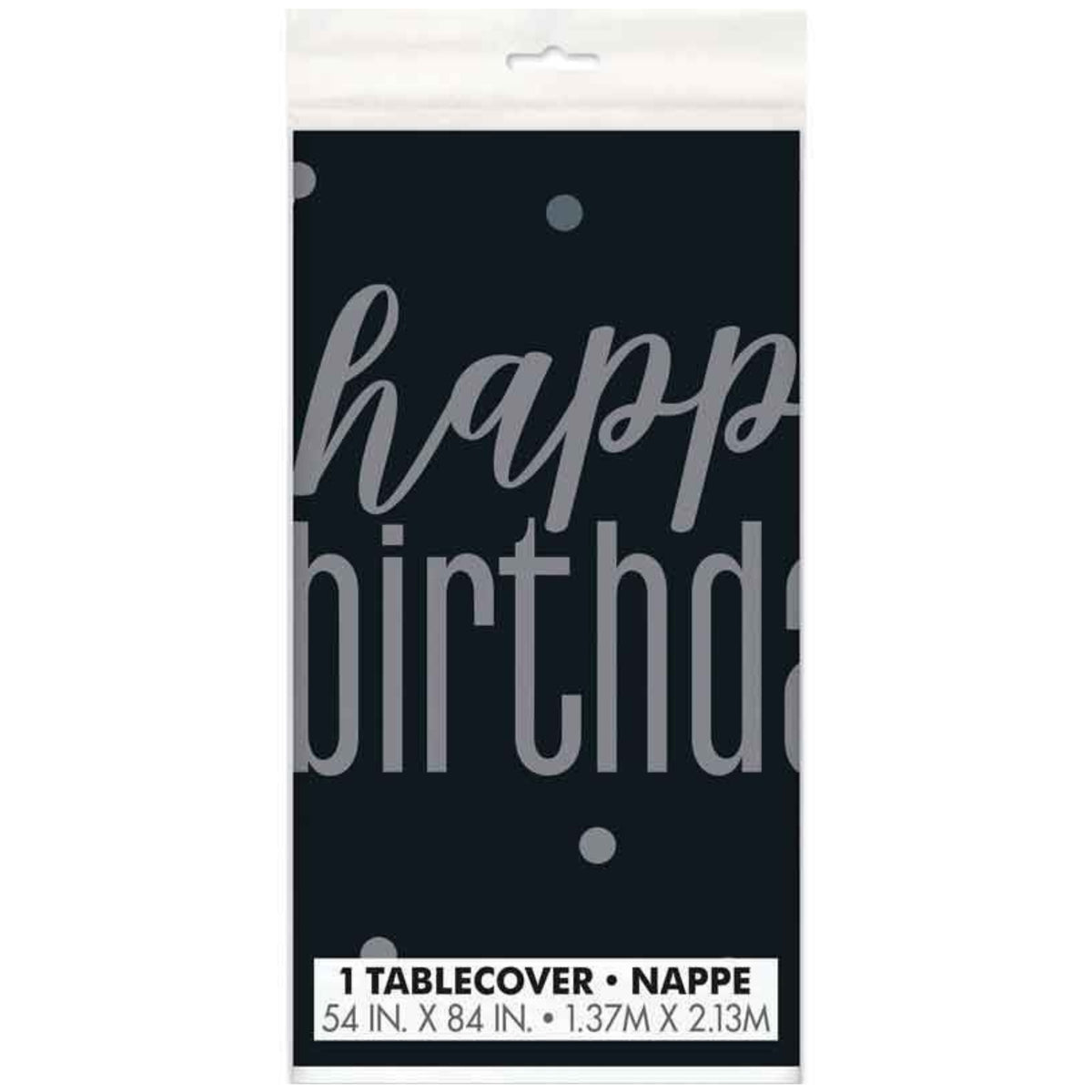GLITZ BLACK TABLE COVER (1.37m x 2.13m)