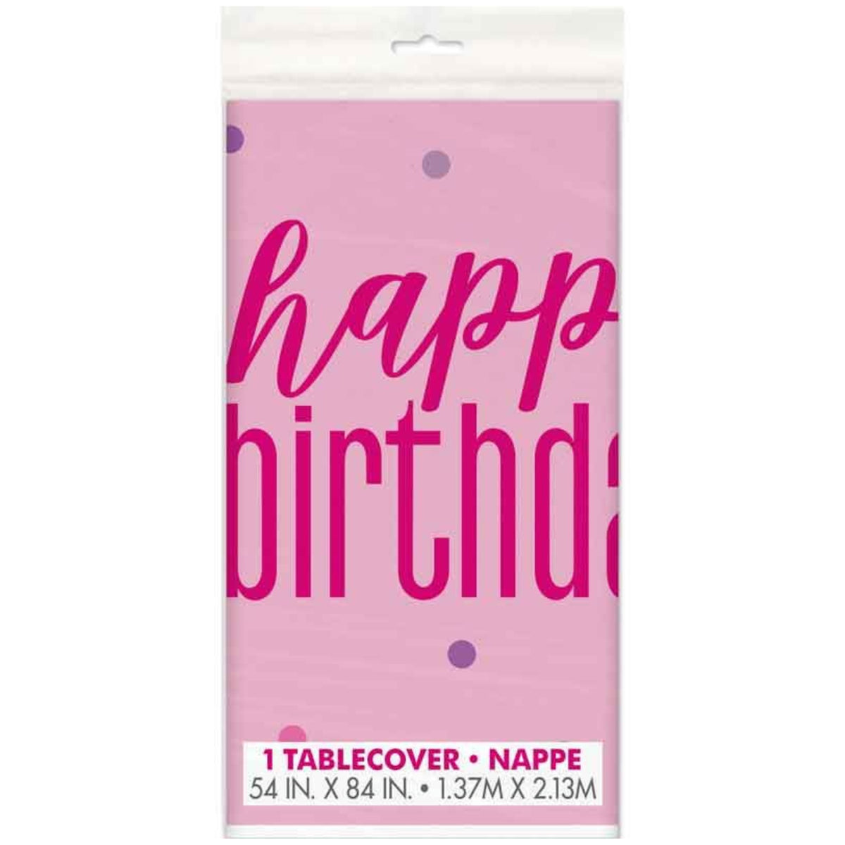 GLITZ PINK TABLE COVER (1.37m x 2.13m)