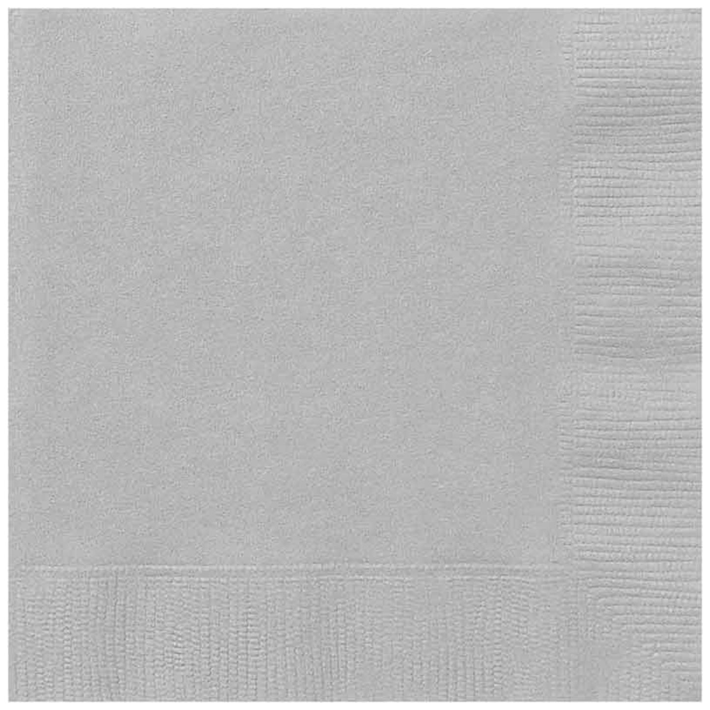 SHINY SILVER LUNCHEON NAPKINS (17cm - 20 PACK)