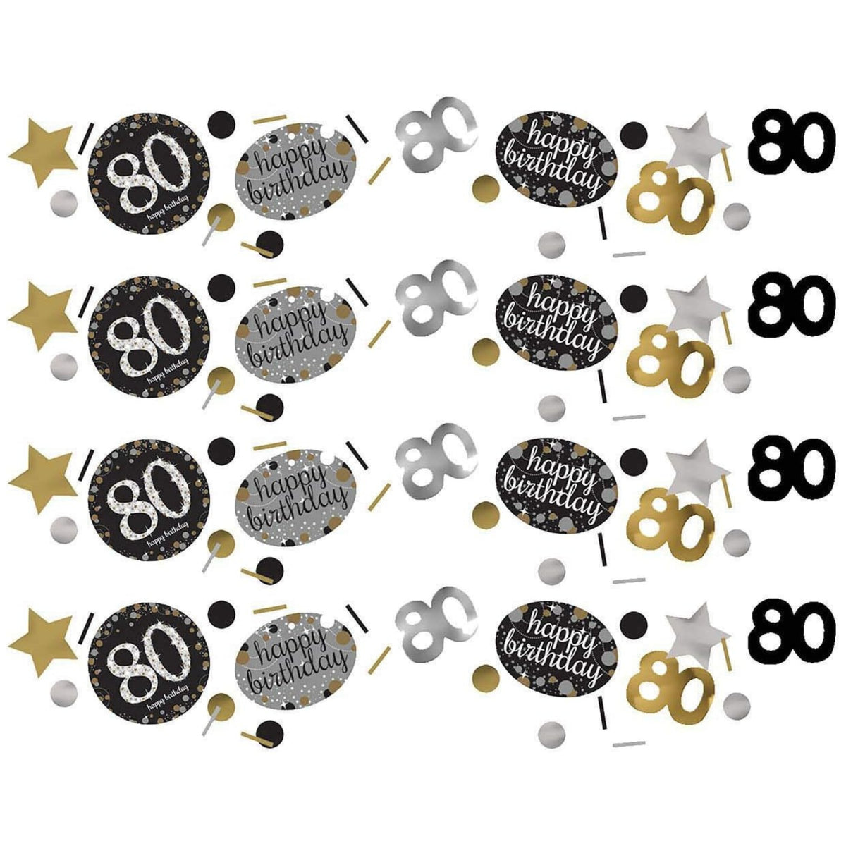 GOLD 80TH BIRTHDAY TABLE CONFETTI PACK (34g)