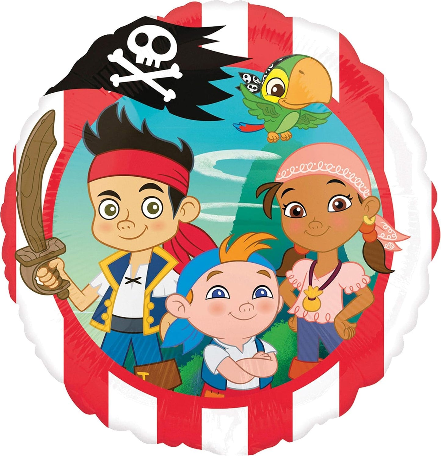 18"/ 46cm INTERNATIONAL JAKE & NEVERLAND PIRATES ROUND FOIL BALLOON