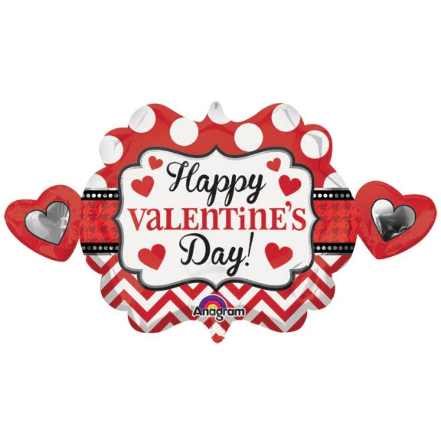 39"/ 99cm HAPPY VALENTINE'S DAY HEART MARQUEE SUPERSHAPE FOIL BALLOON