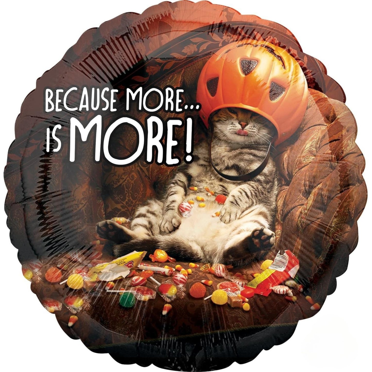 18"/ 46cm HALLOWEEN CAT ROUND FOIL BALLOON