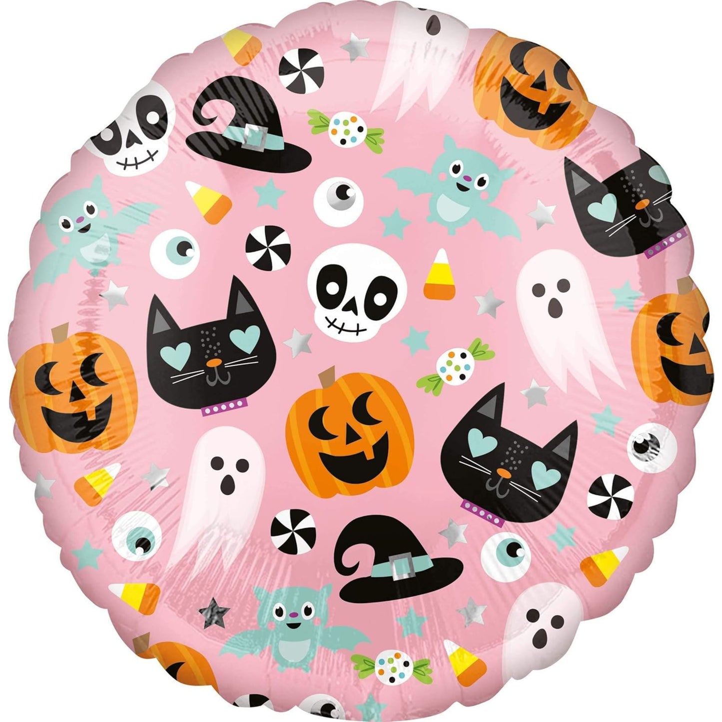 18"/ 46cm HALLOWEEN FUN ICONS ROUND FOIL BALLOON