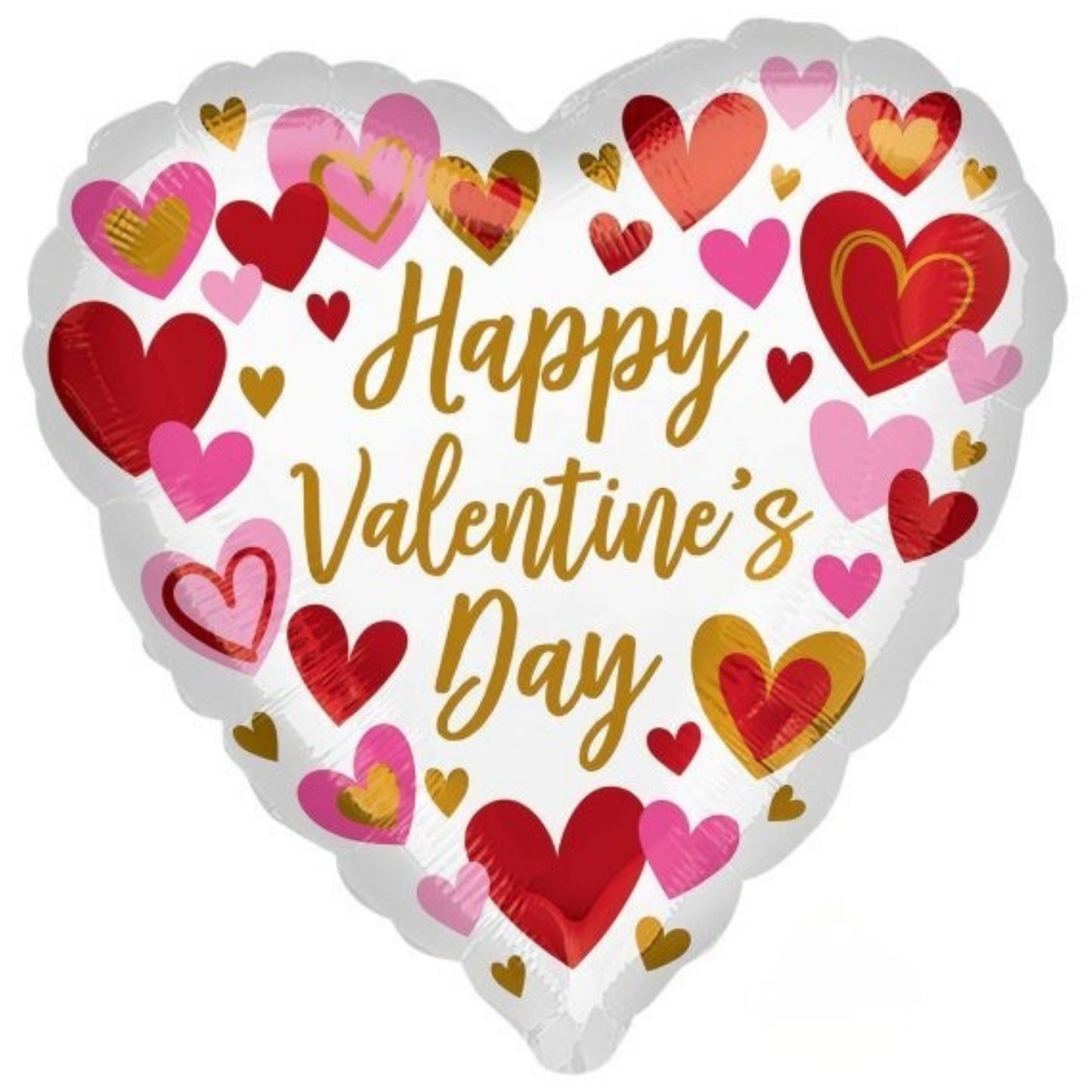 28"/ 71cm HAPPY VALENTINE'S DAY PLAYFUL HEARTS GIANT HEART BALLOON