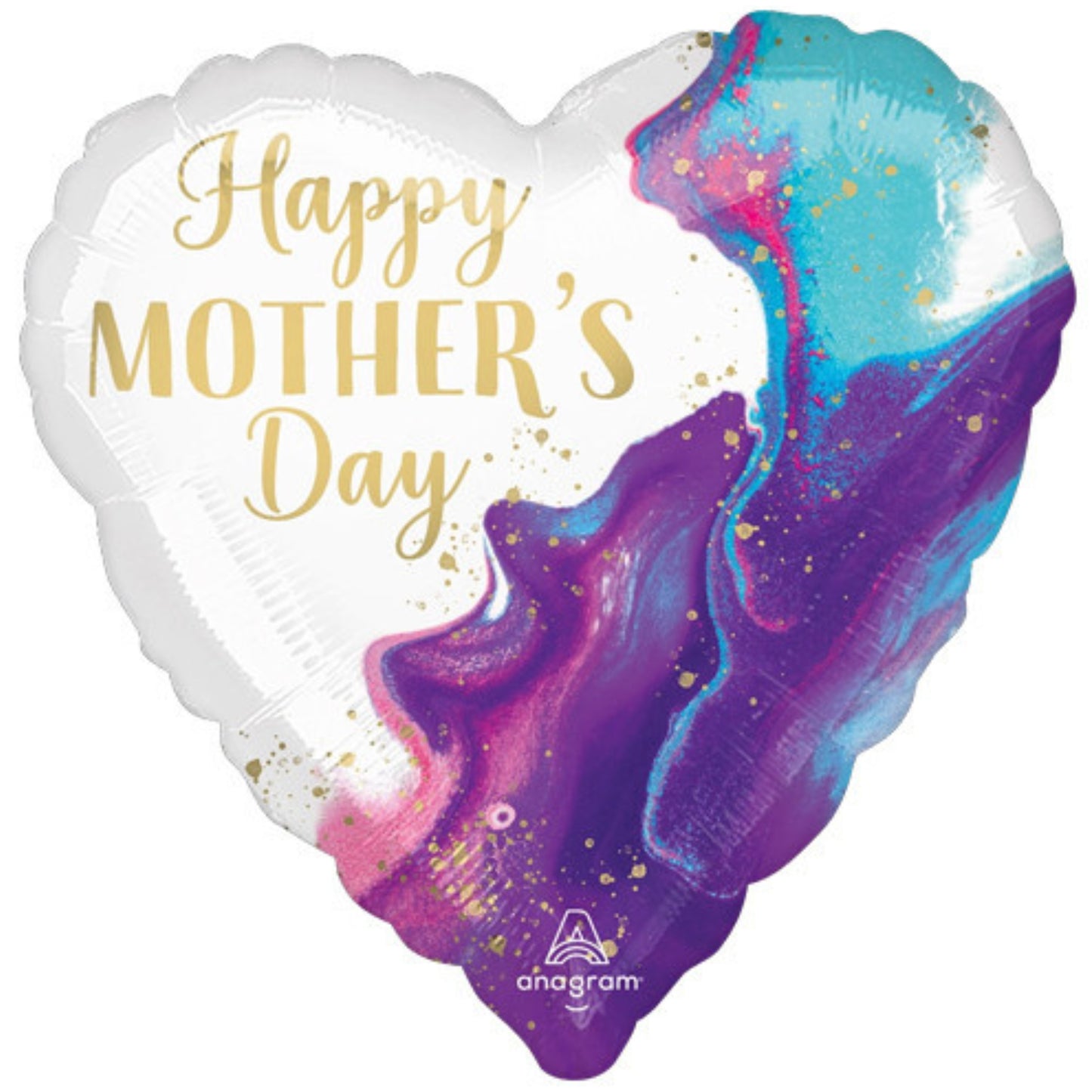 18"/ 46cm MOTHER'S DAY ALLURING MARBLE HEART SHAPE FOIL BALLOON