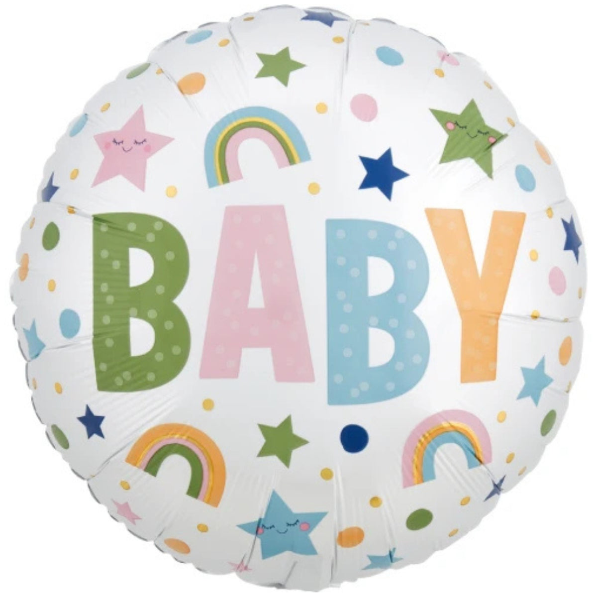 18"/ 46cm NATURAL BABY SATIN ROUND FOIL BALLOON