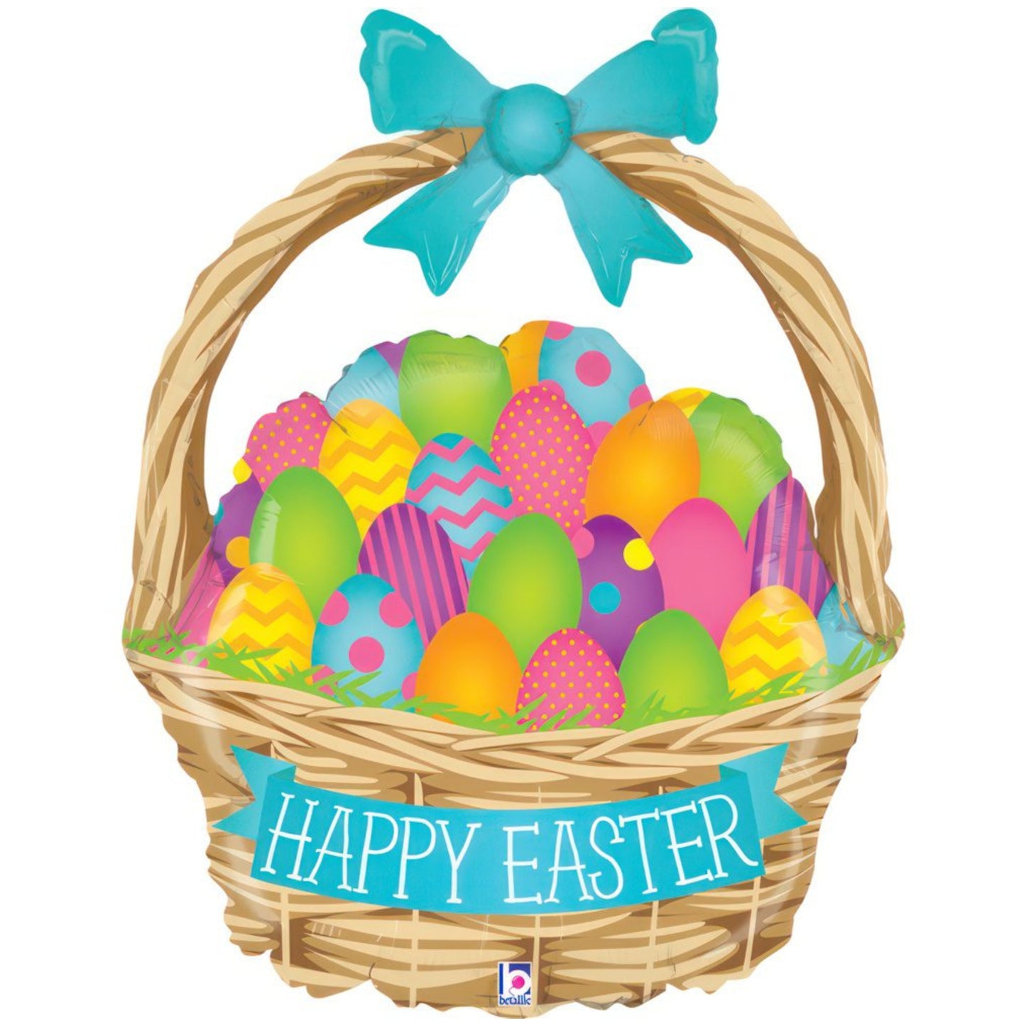 39"/ 99cm EASTER EGG HUNT BASKET SUPERSHAPE FOIL BALLOON