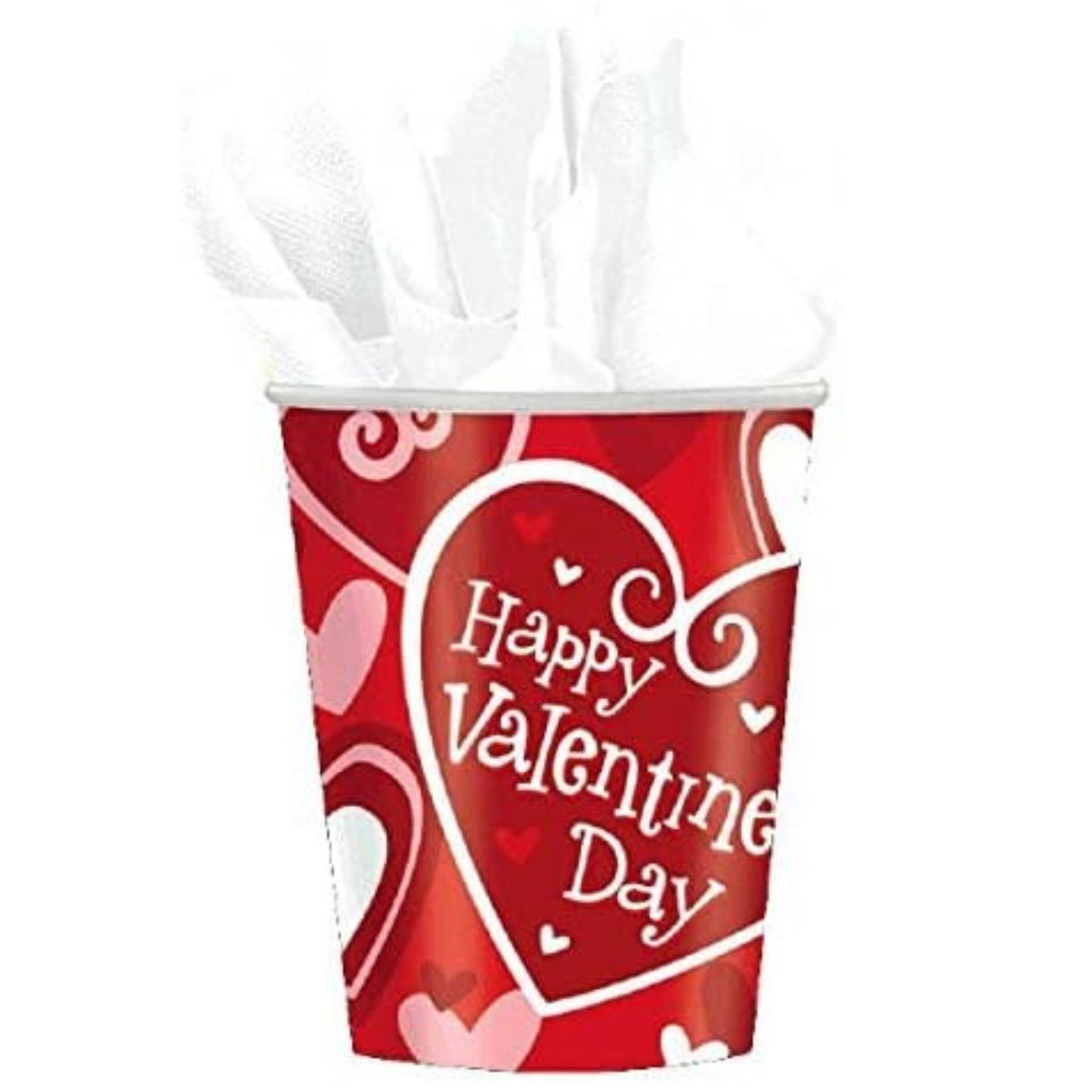BE MINE VALENTINE'S DAY PAPER CUPS (8 PACK)