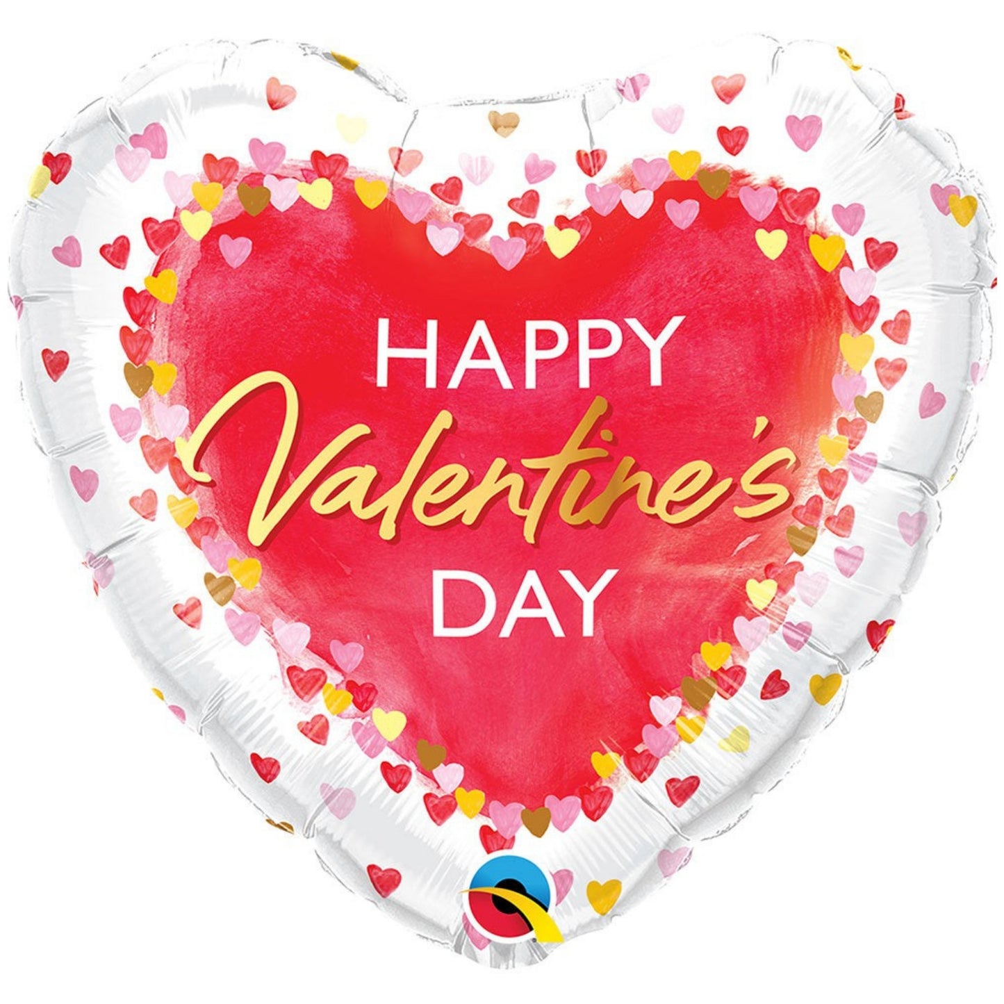 18"/ 46cm VALENTINE'S WATERCOLOUR HEARTS HEART FOIL BALLOON