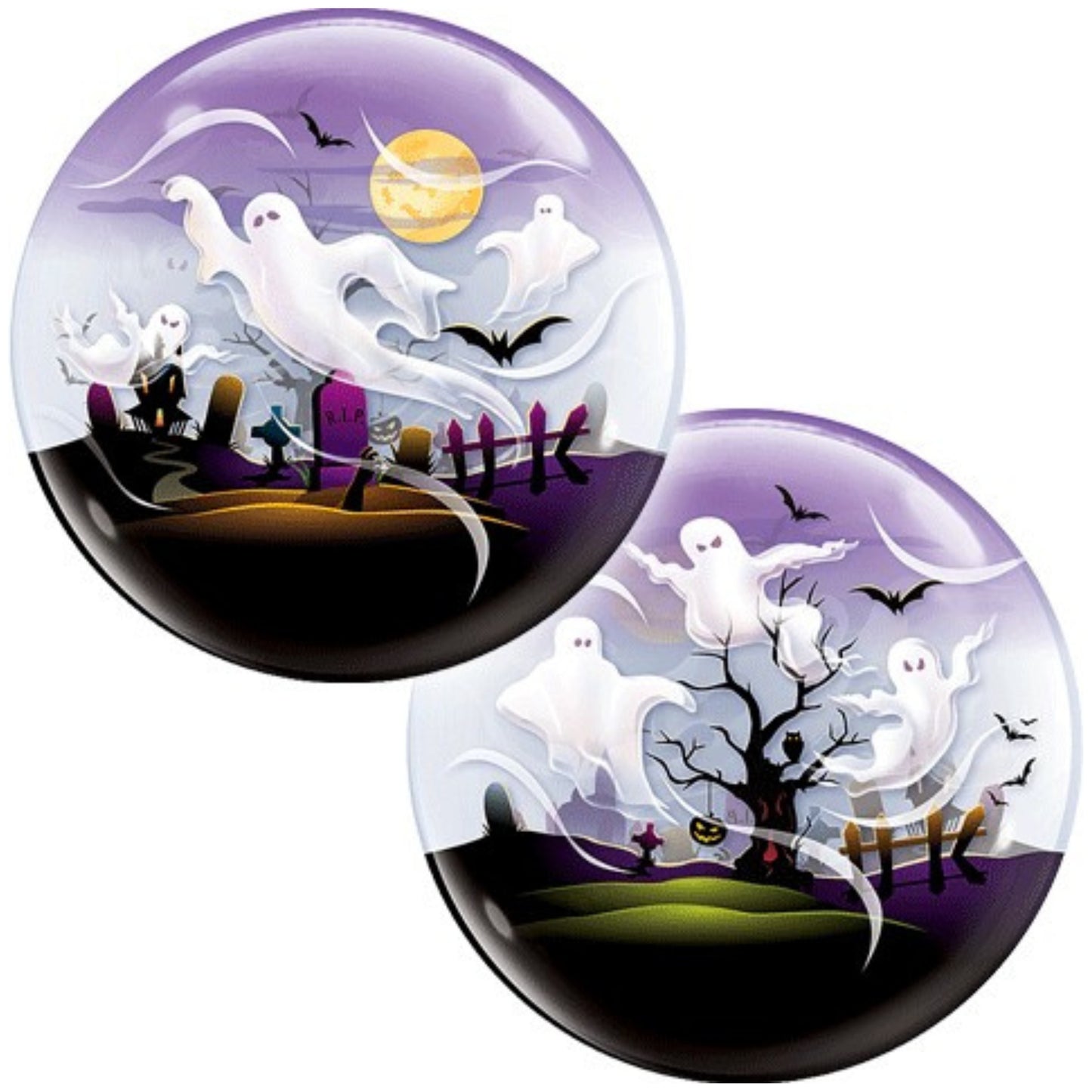 22"/ 56cm SPOOKY GHOSTS BUBBLE BALLOON