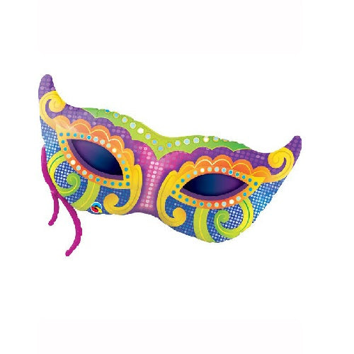 34"/ 86cm MARDI GRAS MASK SUPERSHAPE FOIL BALLOON