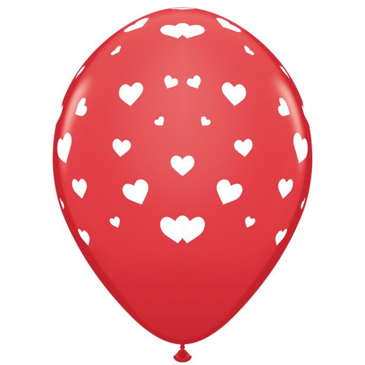 11"/ 28cm RED HEARTS SINGLE LATEX BALLOON