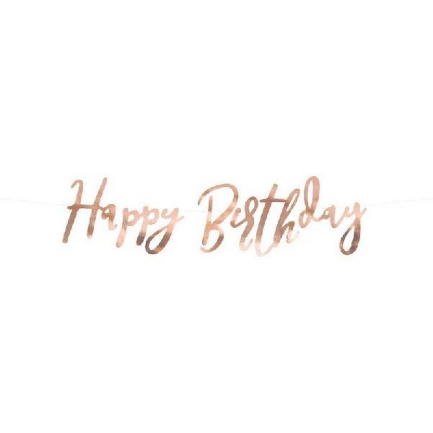 2ft / 62cm ROSE GOLD HAPPY BIRTHDAY DIE CUT BANNER
