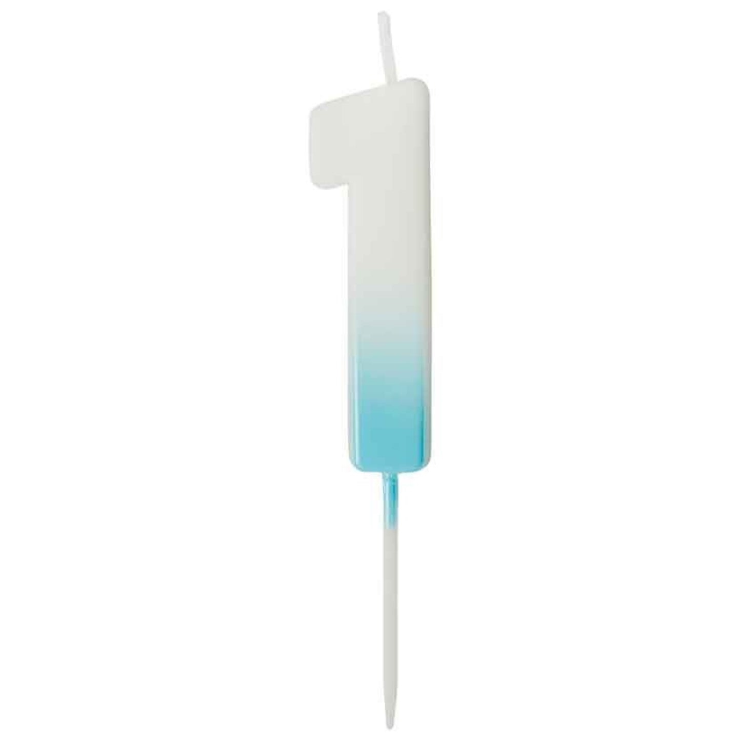 2.4"/ 6.2cm BLUE OMBRE NUMBER '1' CANDLE