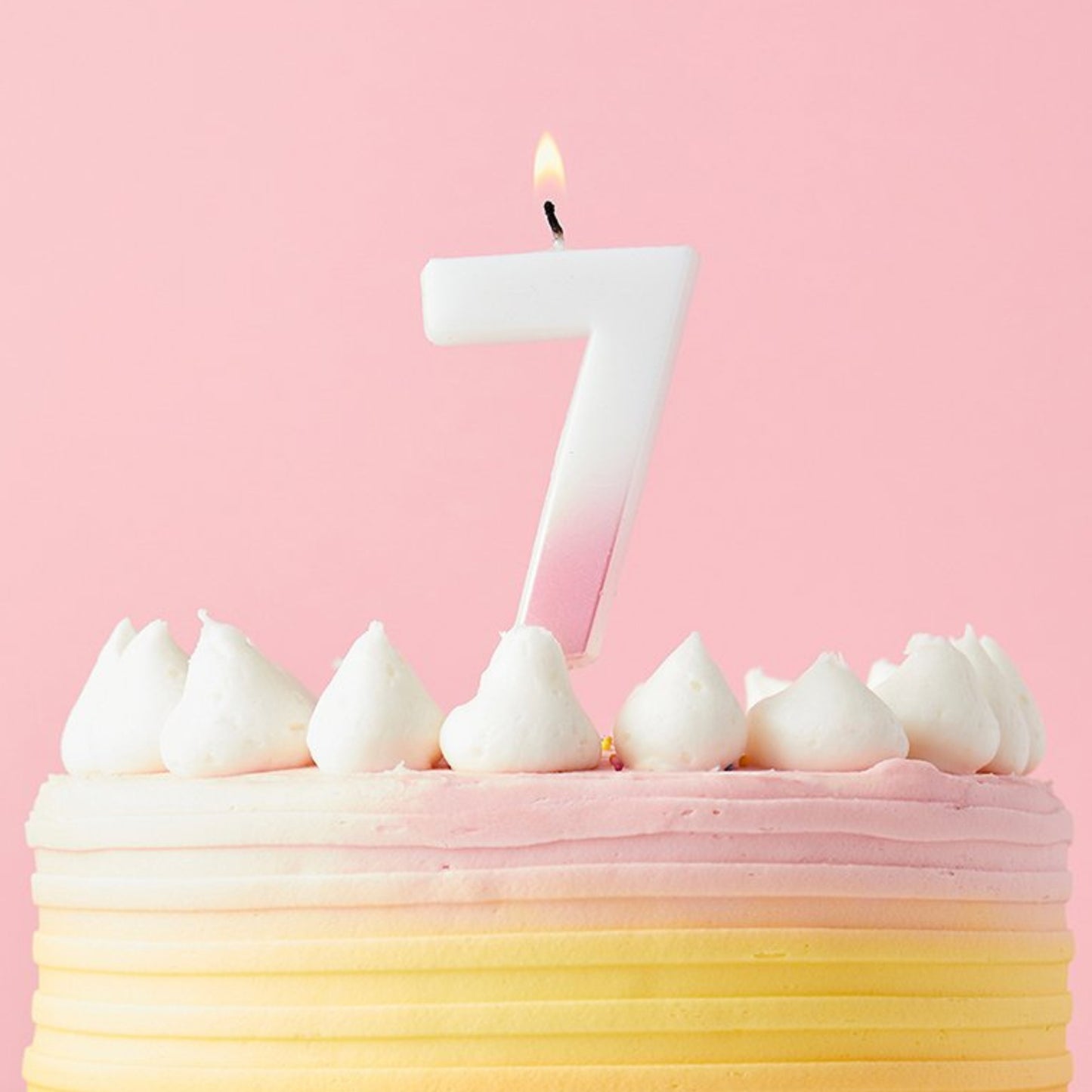 2.4"/ 6.2cm PINK OMBRE NUMBER '7' CANDLE