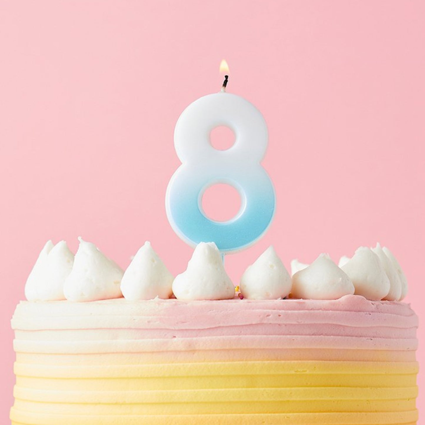2.4"/ 6.2cm BLUE OMBRE NUMBER '8' CANDLE