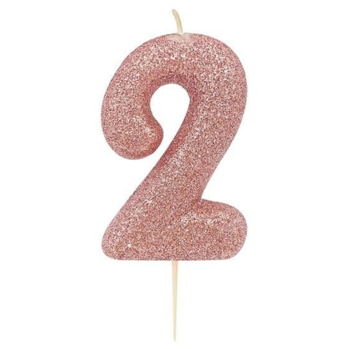 2.8"/ 7cm ROSE GOLD NO. 2 GLITTER PICK CANDLE