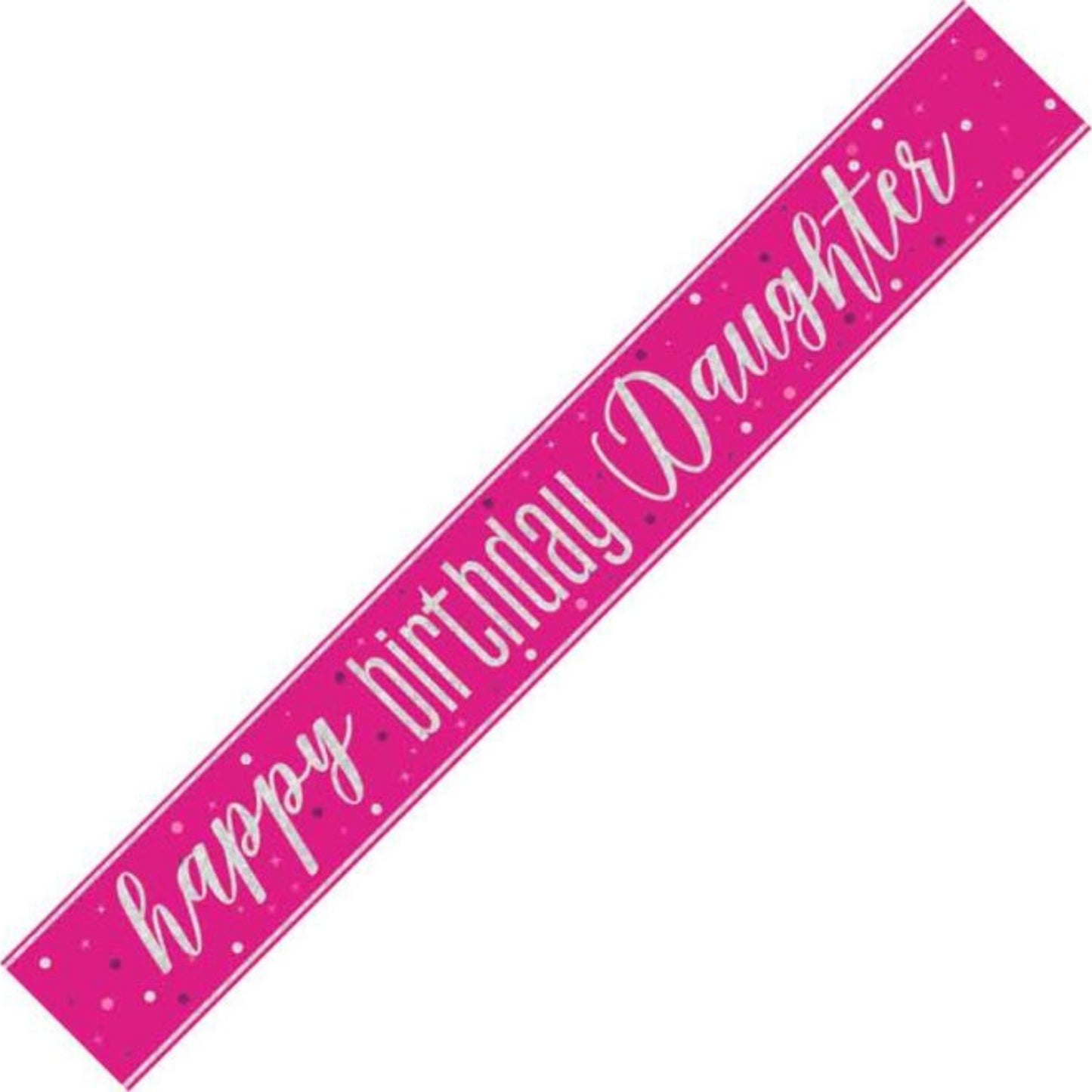 9ft / 2.7m HAPPY BIRTHDAY DAUGHTER GLITZ PINK FOIL BANNER
