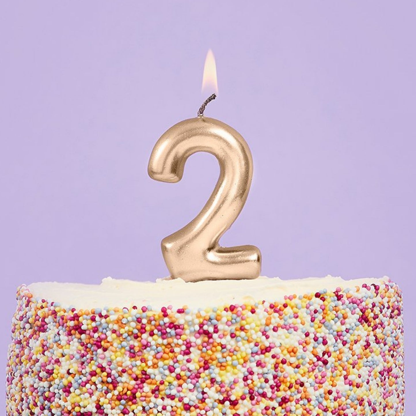 3"/ 8cm GOLD NUMBER '2' CANDLE