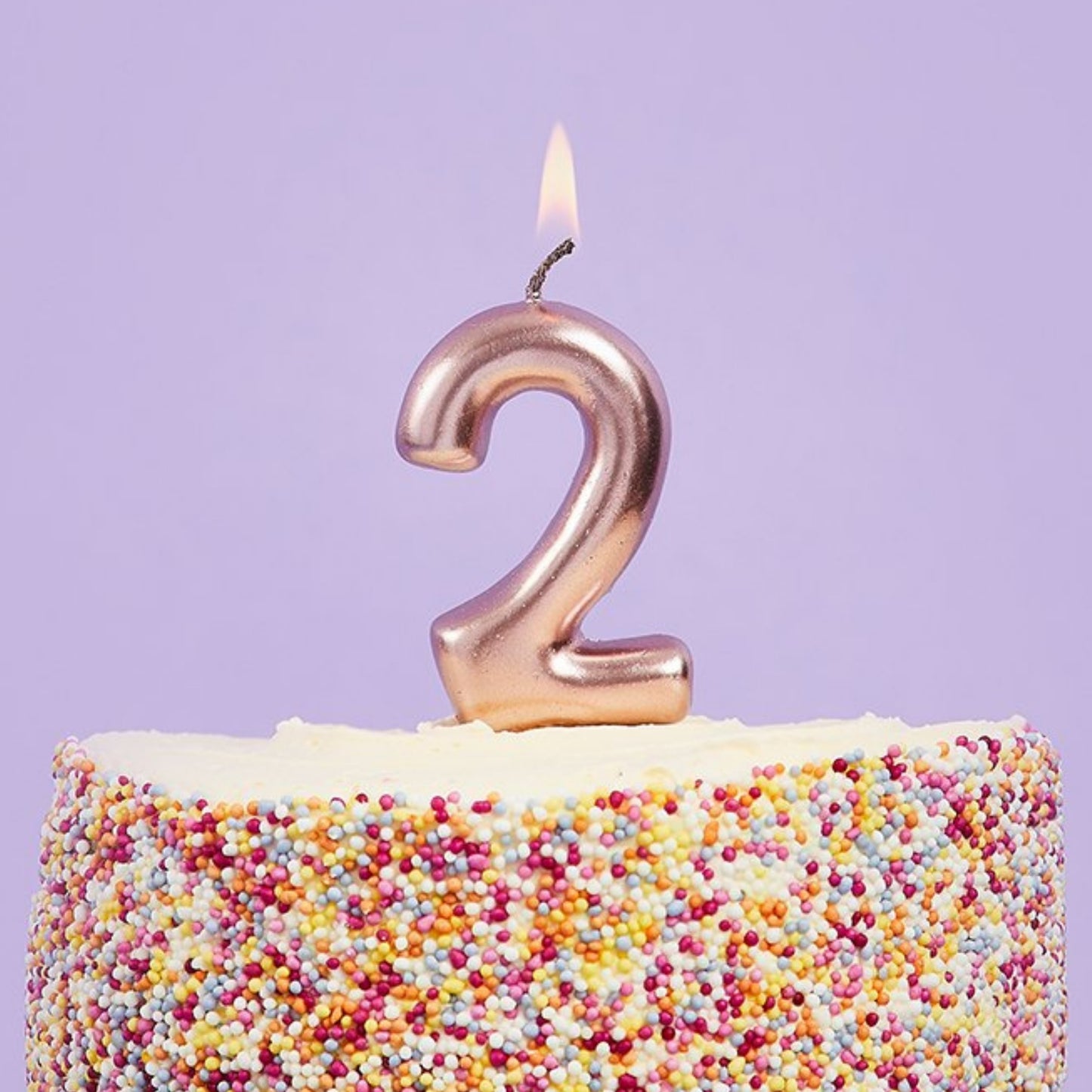 3"/ 8cm ROSE GOLD NUMBER '2' CANDLE