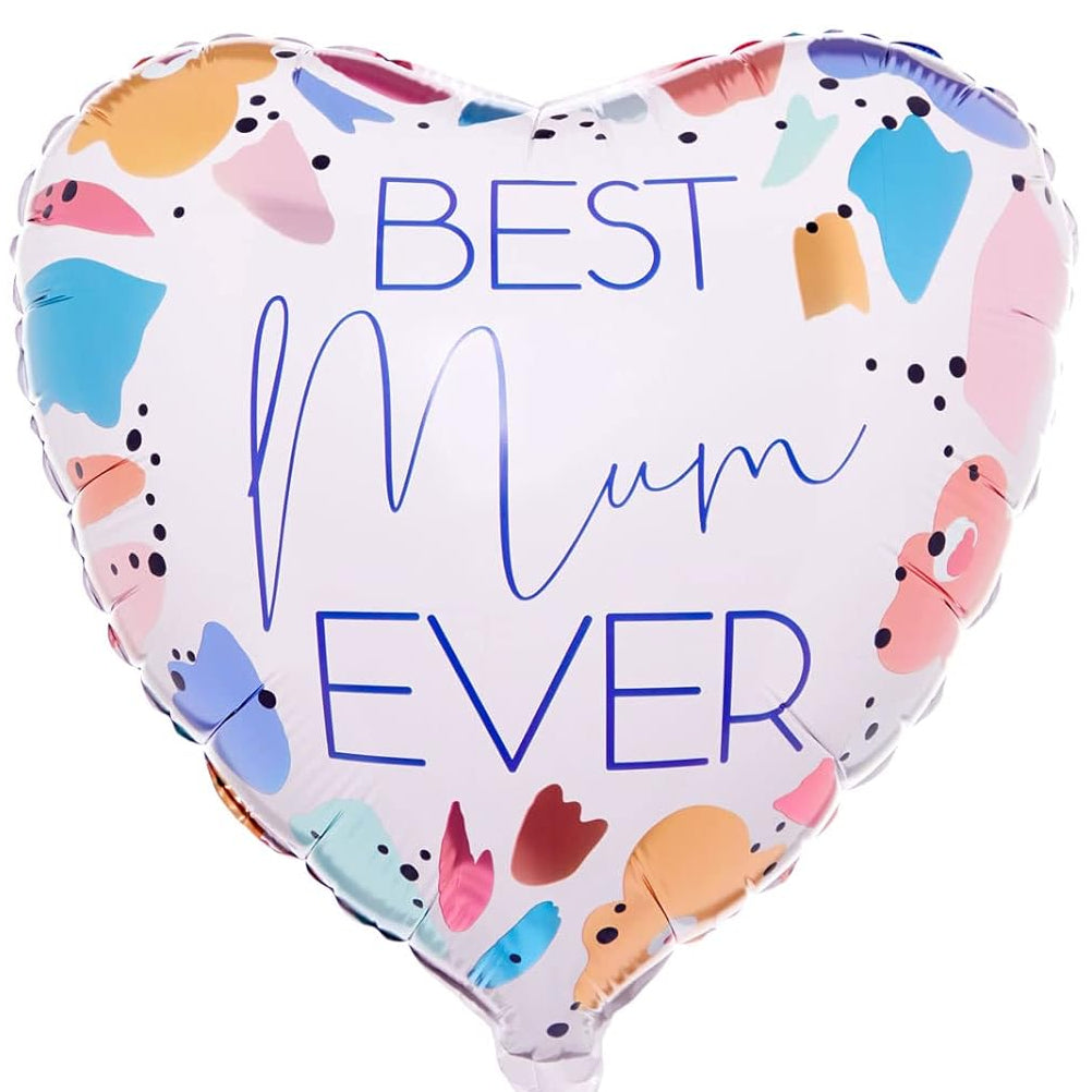 18"/ 46cm BEST MUM EVER HEART SHAPE FOIL BALLOON