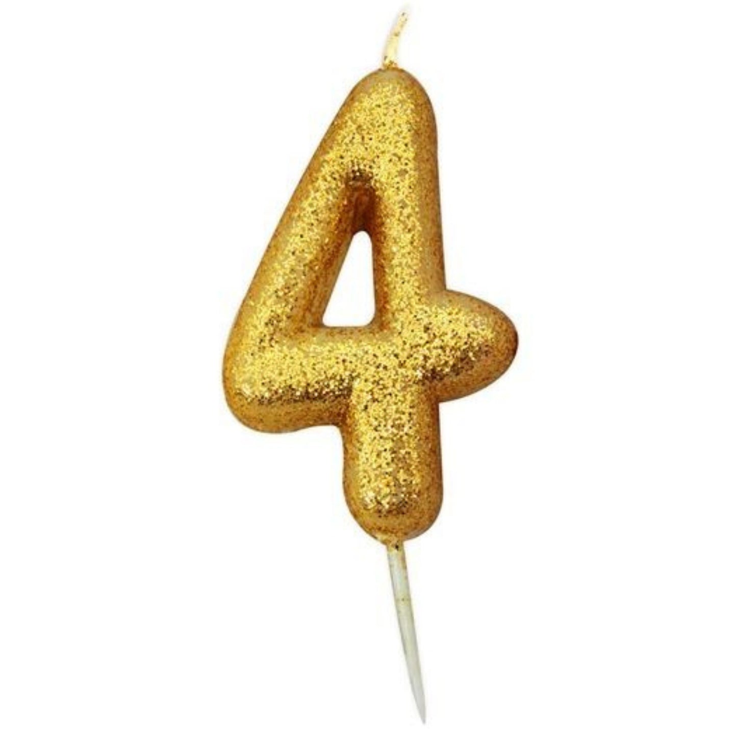 2.8"/ 7cm GOLD NO. 4 GLITTER PICK CANDLE