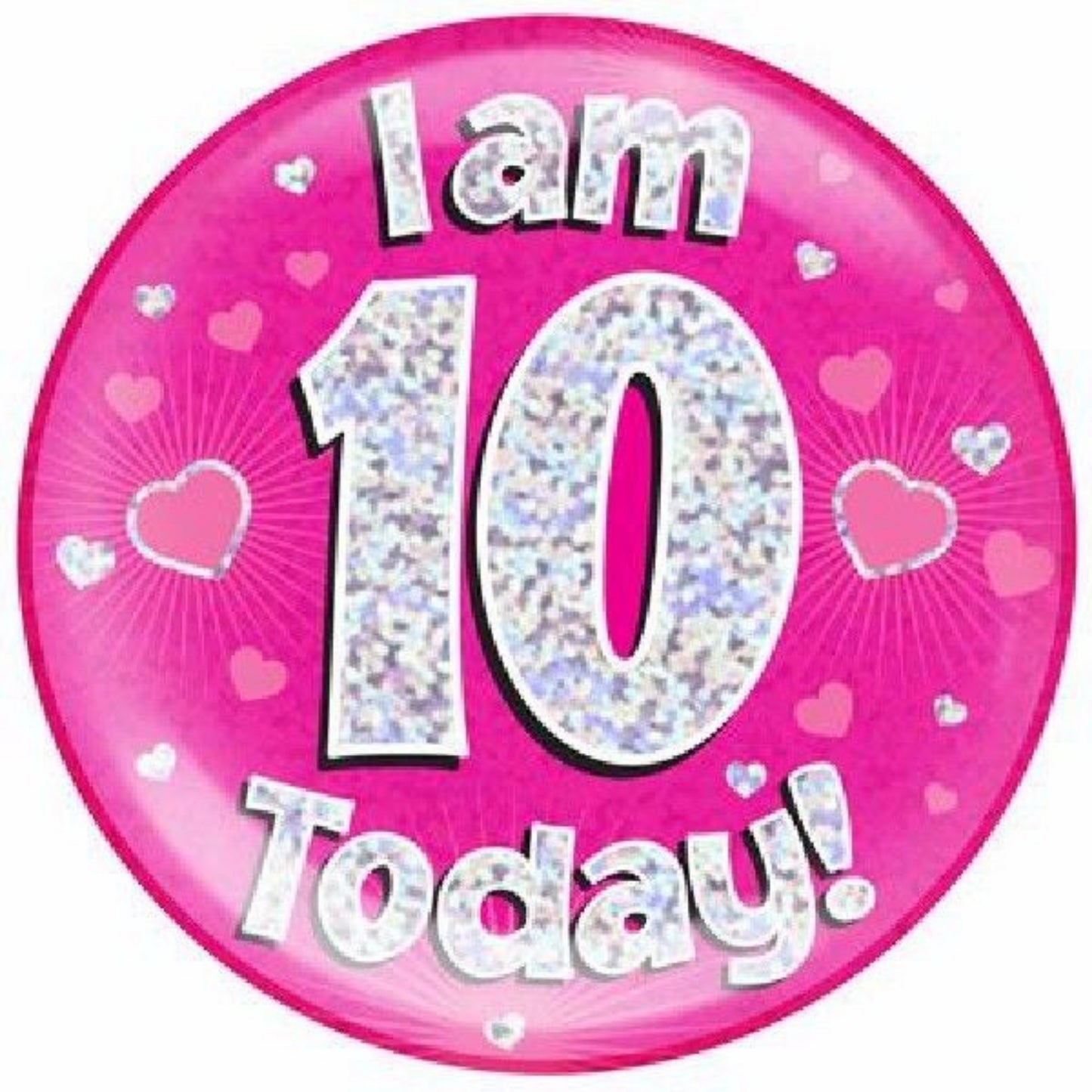 6"/ 14.5cm 10 TODAY PINK JUMBO BADGE