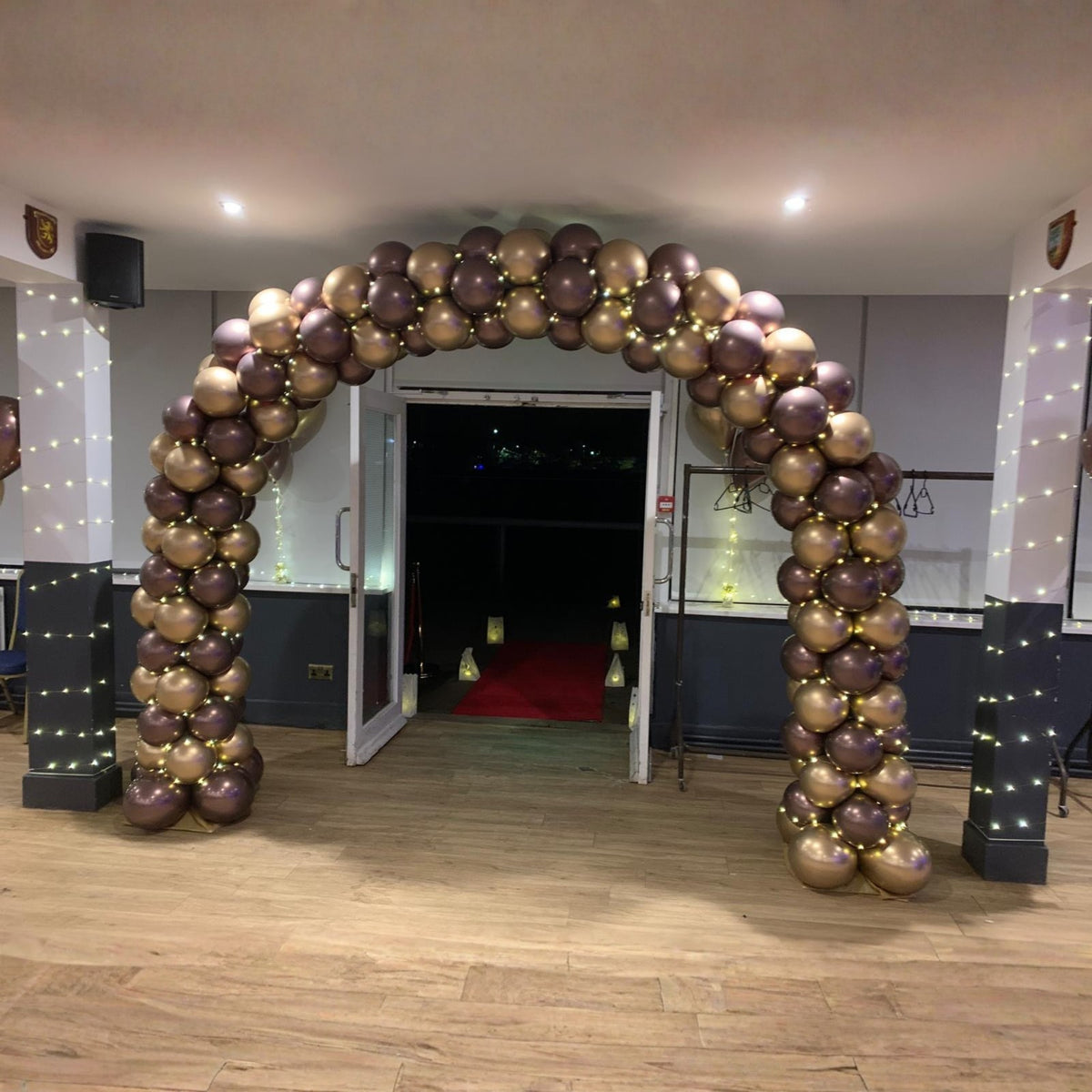 Gold Chrome & Truffle Chrome entwined with LED lights