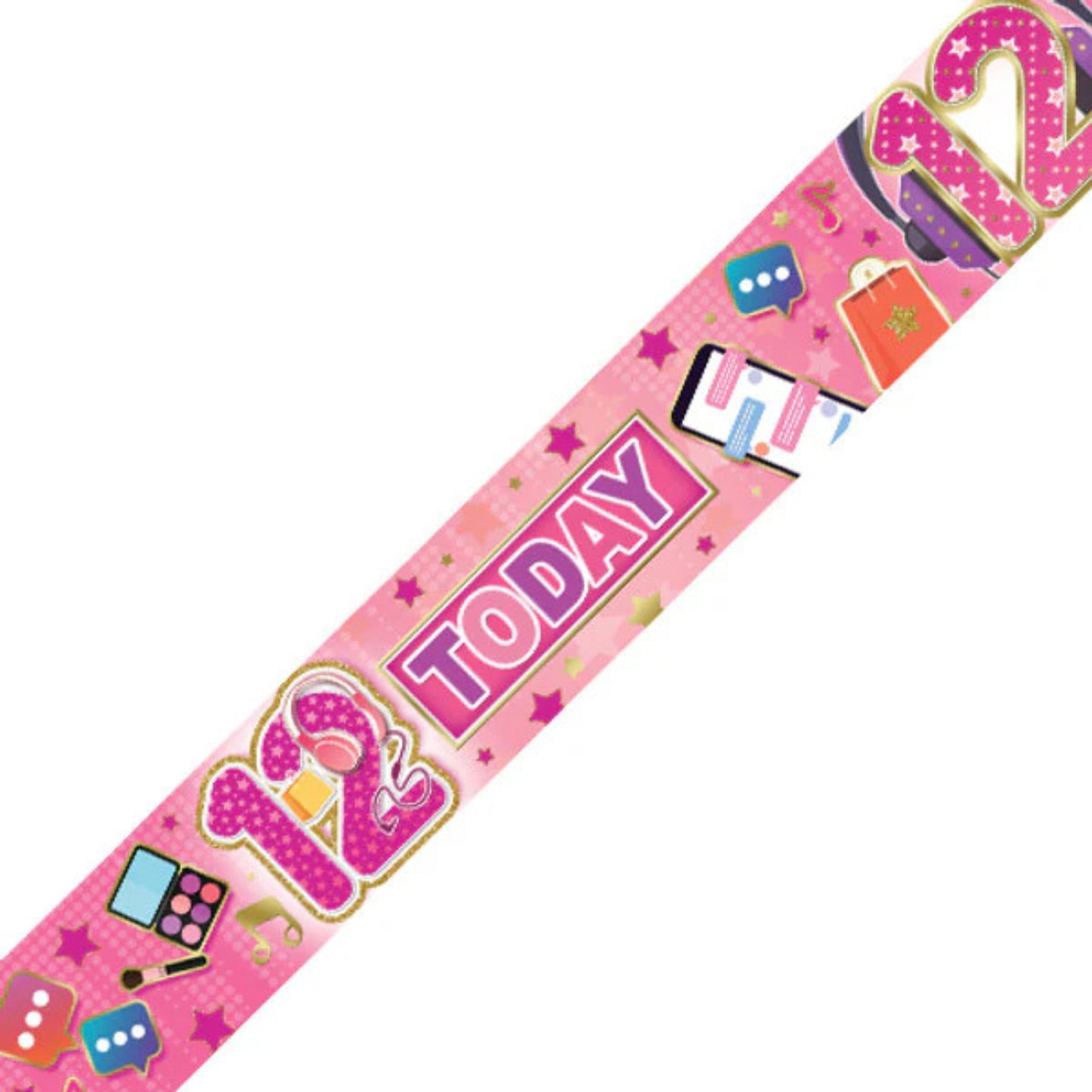 9ft / 2.7m GIRLS 12TH BIRTHDAY BANNER