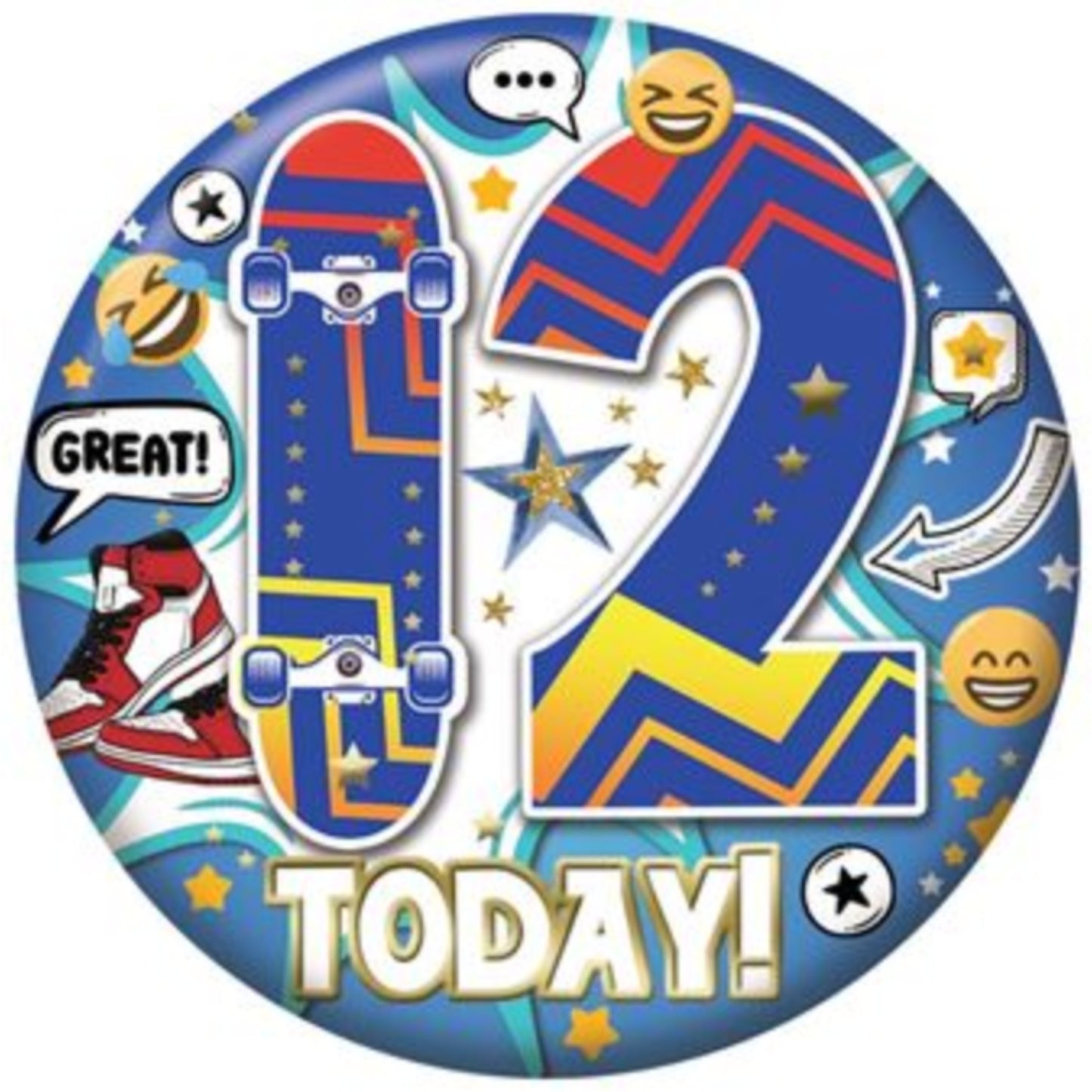 2.4"/ 6cm 12 TODAY BOYS BADGE