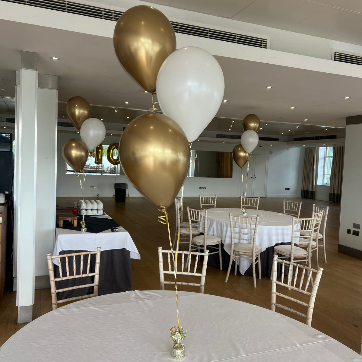 Gold Chrome & White - Table Clusters of 3
