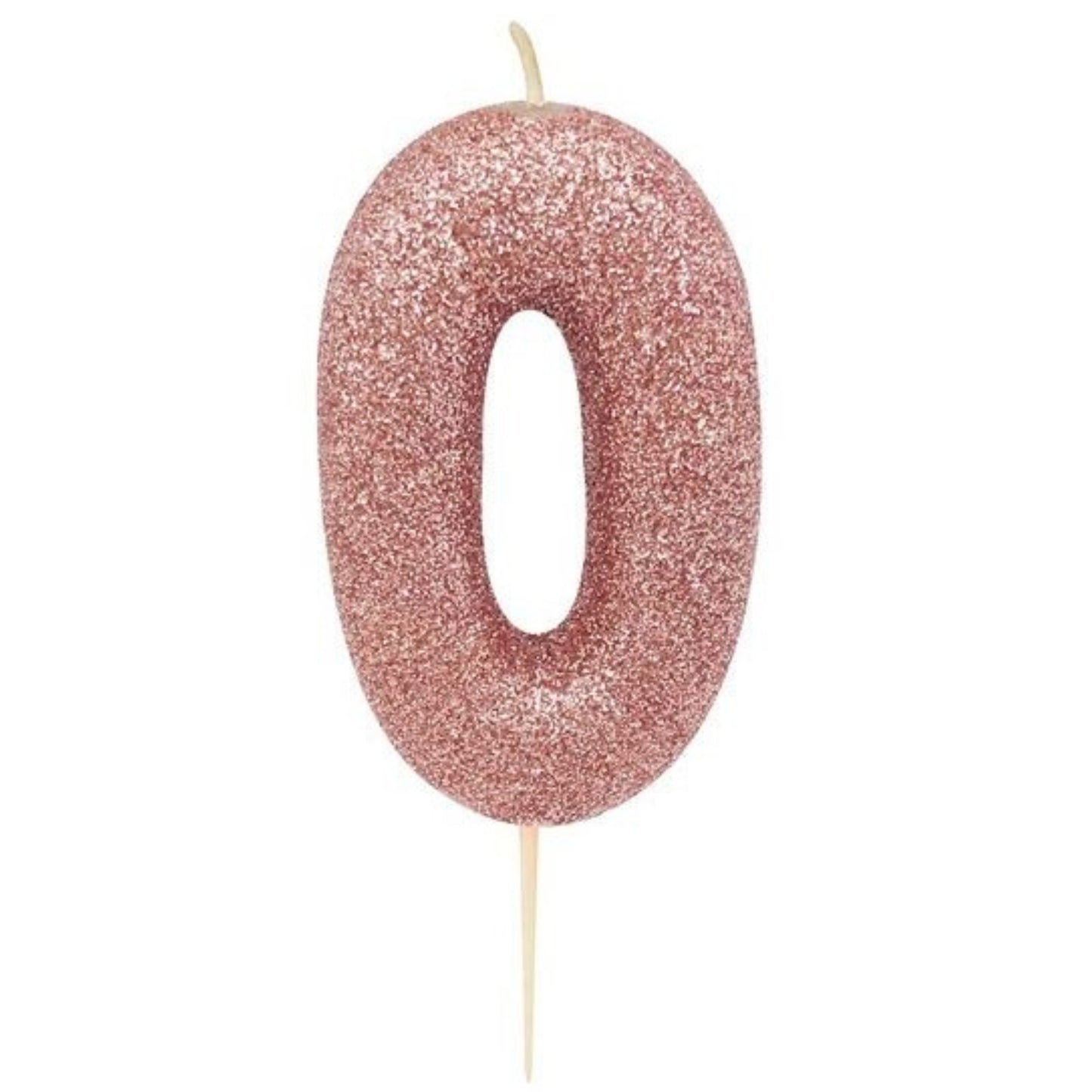 2.8"/ 7cm ROSE GOLD NO. 0 GLITTER PICK CANDLE