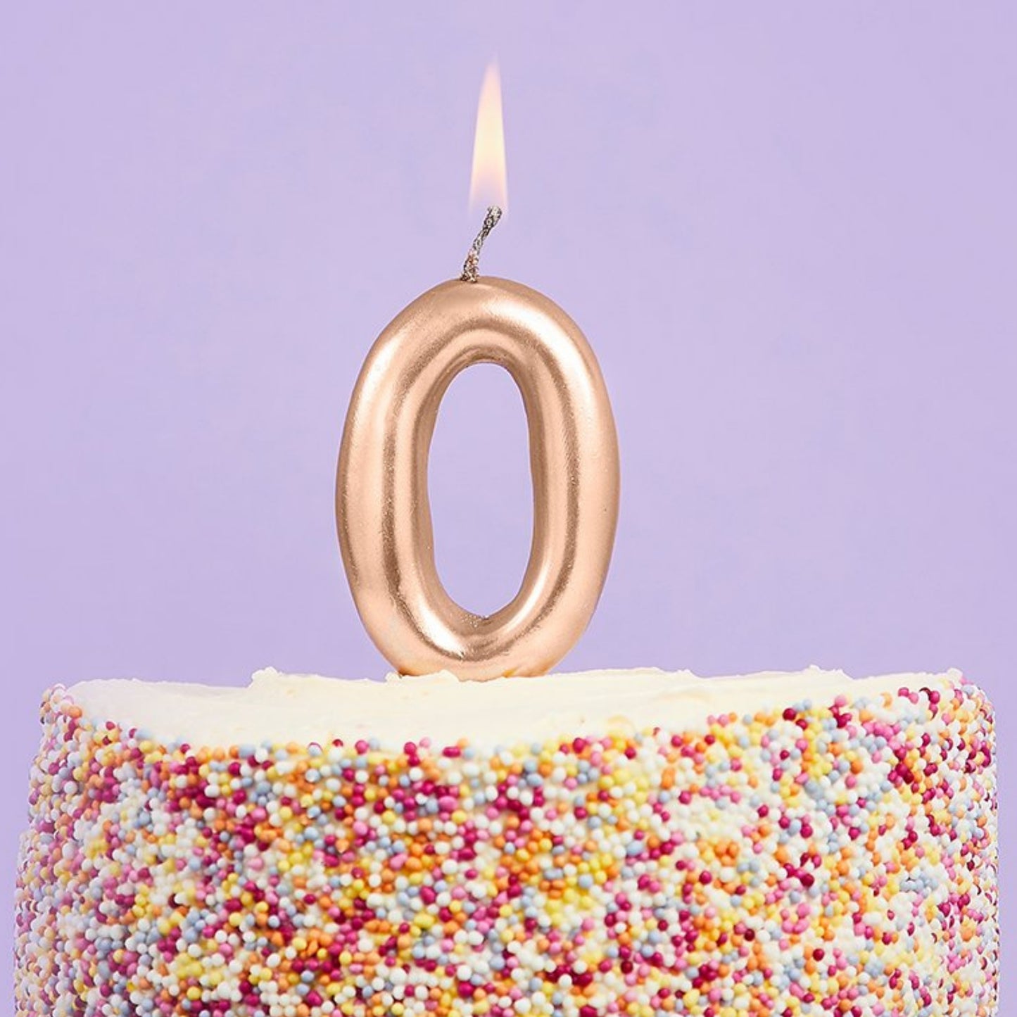 3"/ 8cm GOLD NUMBER '0' CANDLE