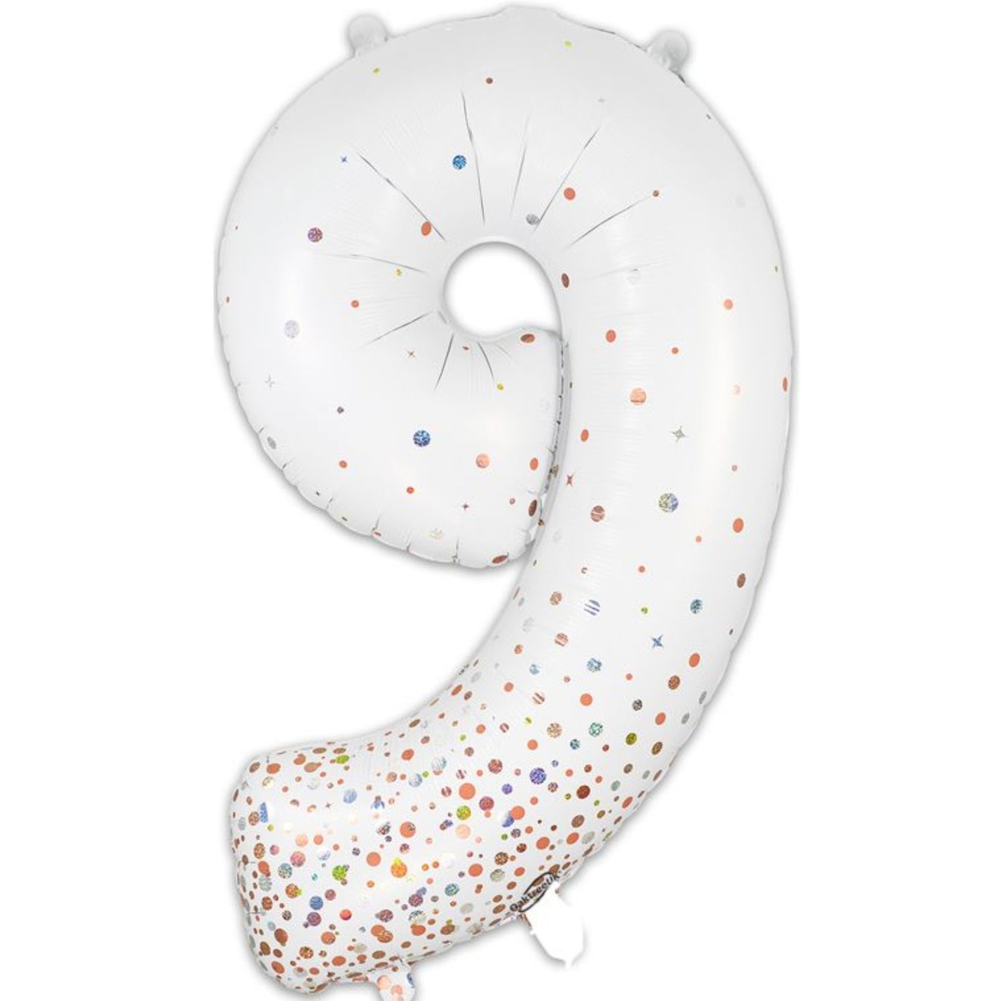34"/ 86cm SPARKLING FIZZ HOLOGRAPHIC ROSE GOLD GIANT NUMBER '9' FOIL BALLOON
