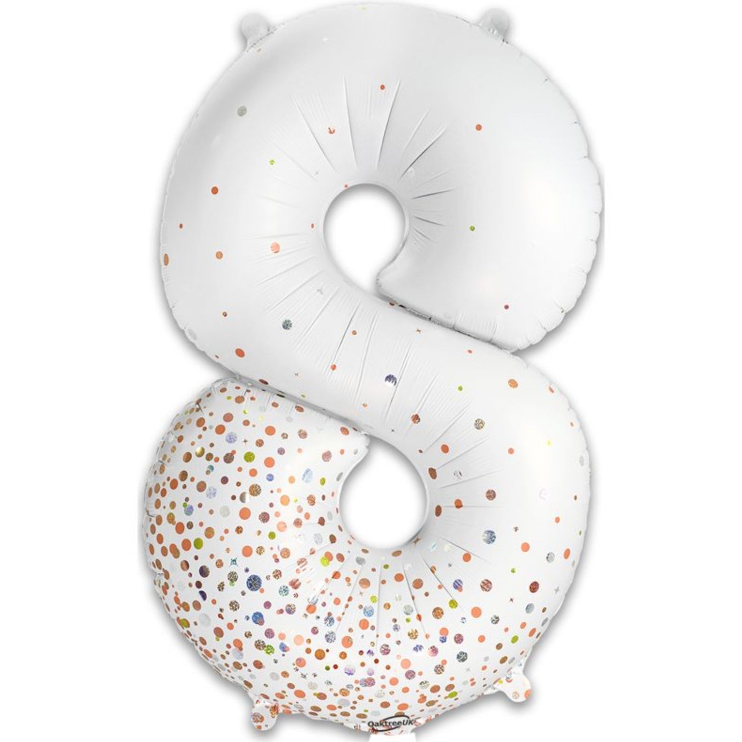 34"/ 86cm SPARKLING FIZZ HOLOGRAPHIC ROSE GOLD GIANT NUMBER '8' FOIL BALLOON