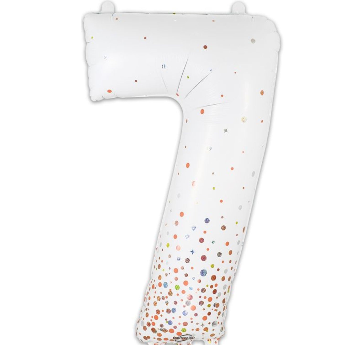 34"/ 86cm SPARKLING FIZZ HOLOGRAPHIC ROSE GOLD GIANT NUMBER '7' FOIL BALLOON
